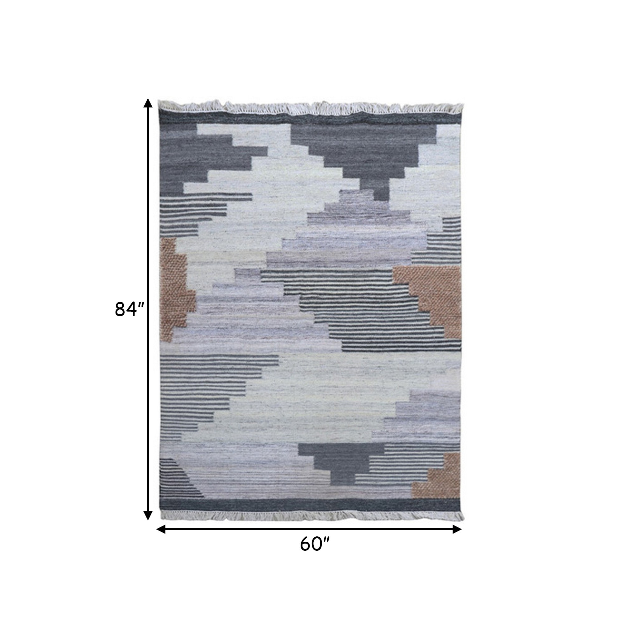 Modern Area Rug, Abstract Angled Cube Pattern, Soft Fabric Multicolor - 9'3" x 12'3"