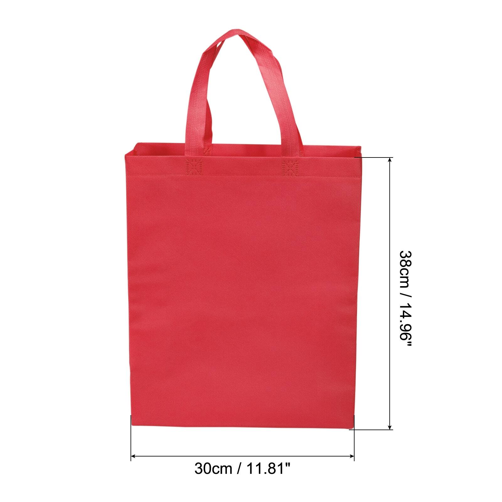 38x30cm Reusable Gift Bags 10Pcs Non-Woven Grocery Tote Bag for Travel