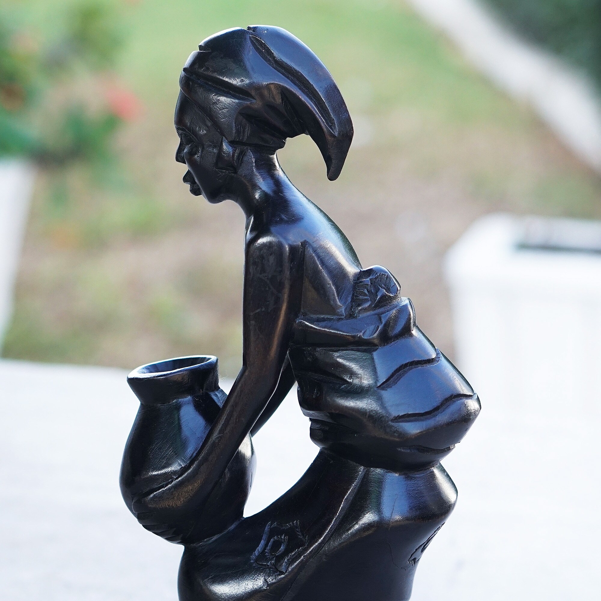 Novica Handmade Hardworking Mother Ii Ebony Wood Sculpture