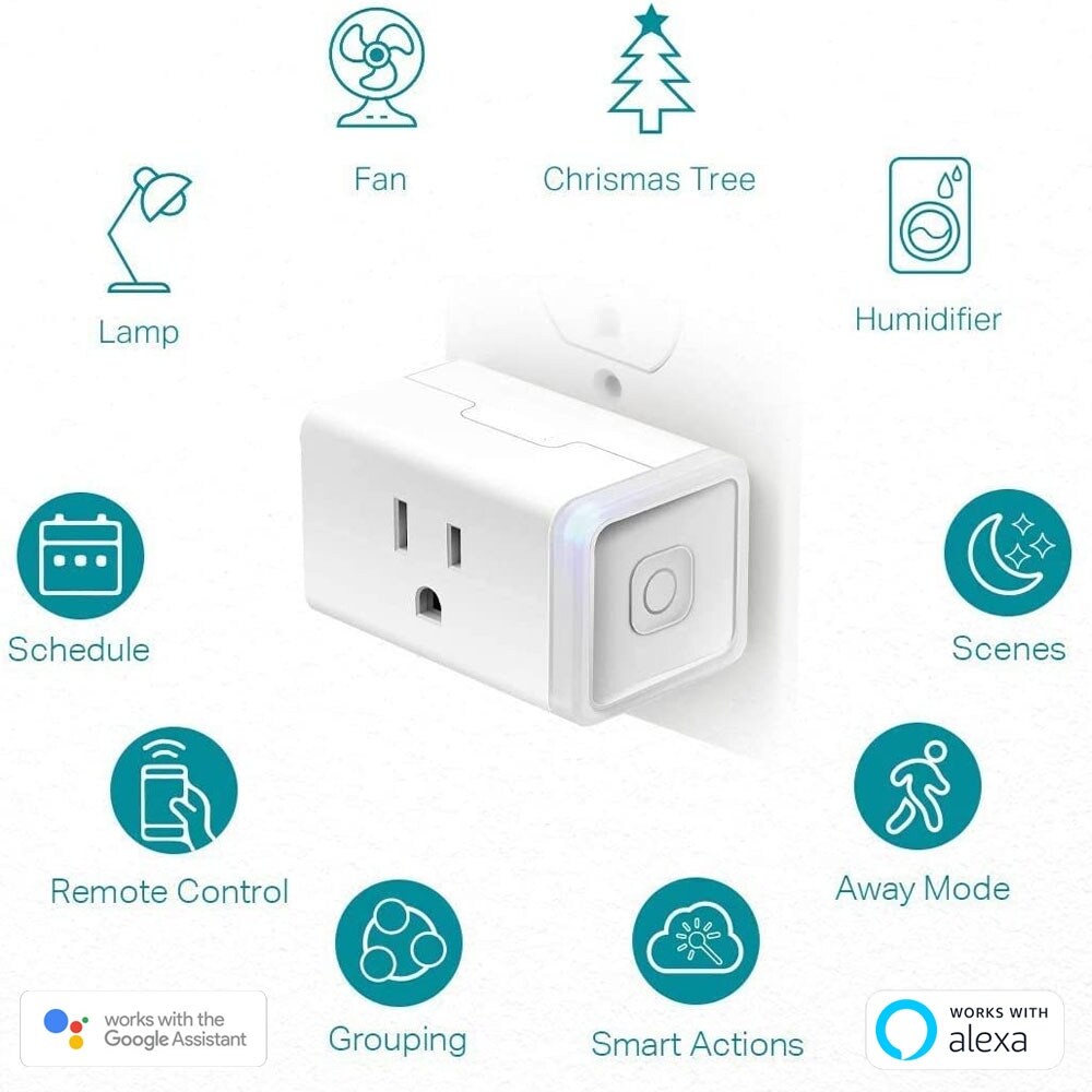 Smart Plug Smart Home Wi-Fi Outlet - Works with Alexa Google Home Voice Control