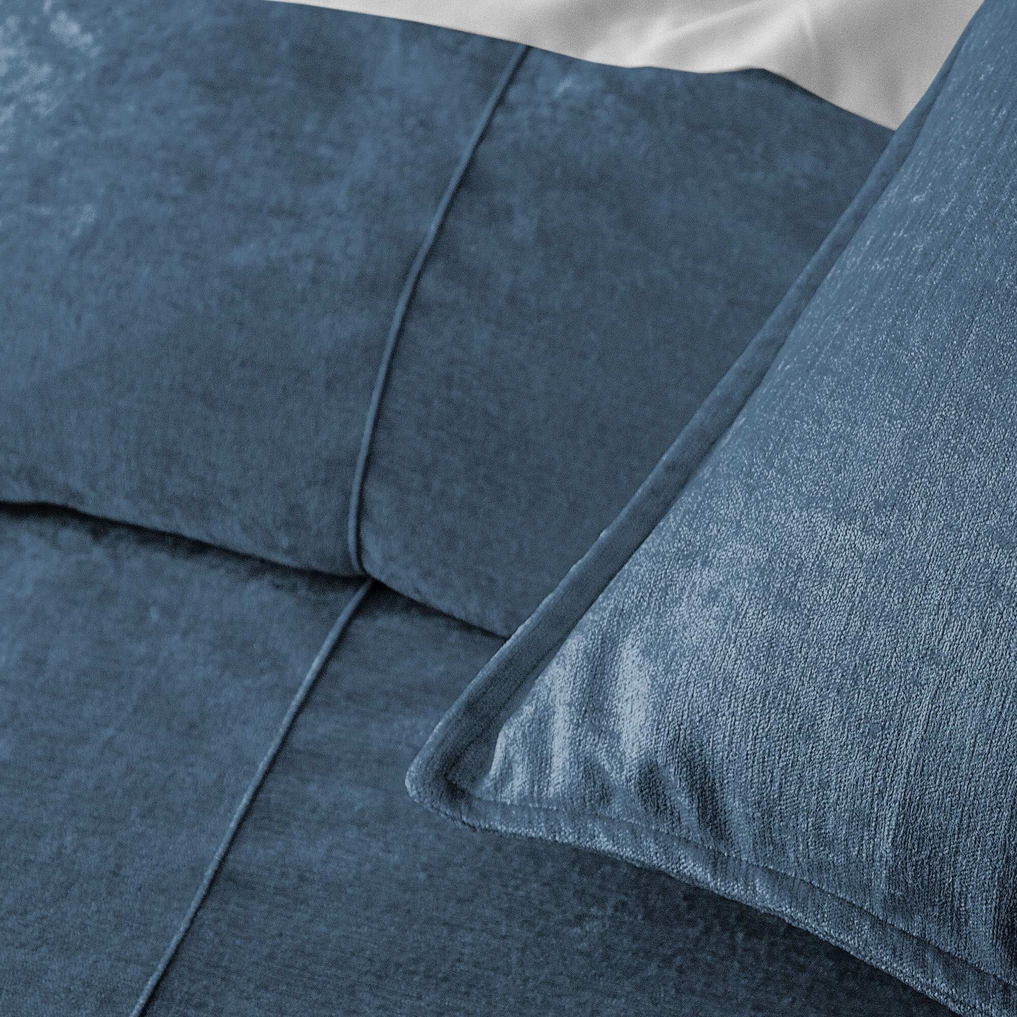 Juno Velvet Bluebell Coverlet and Pillow Sham(s) Set