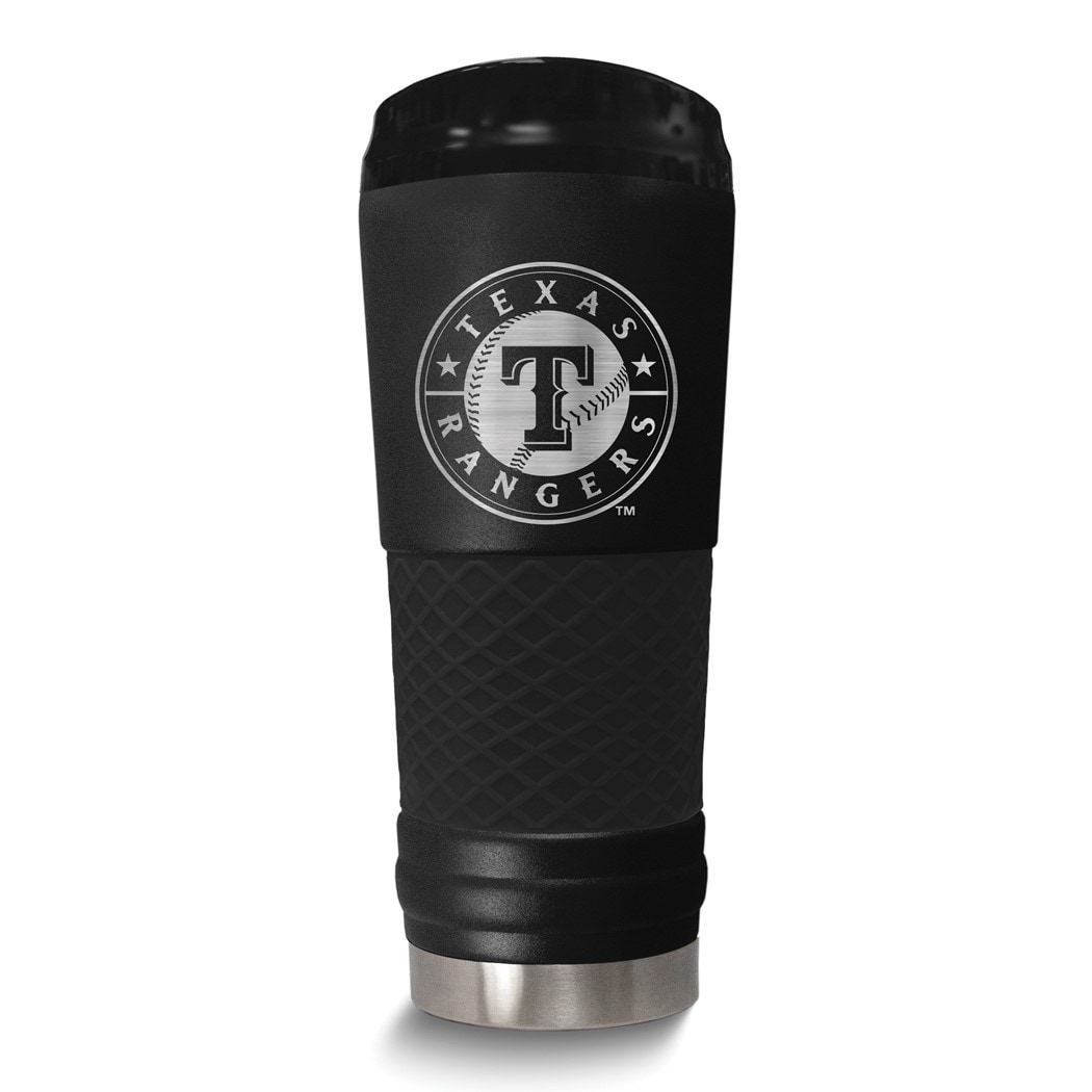 MLB Texas Rangers Stainless Steel Silicone Grip 24 Oz. Stealth Draft Tumbler with Lid