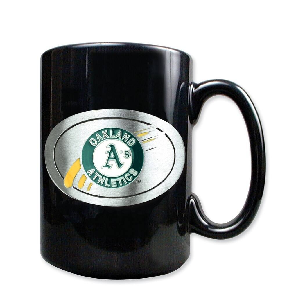 MLB Oakland AS 15 Oz. Black Ceramic Mug