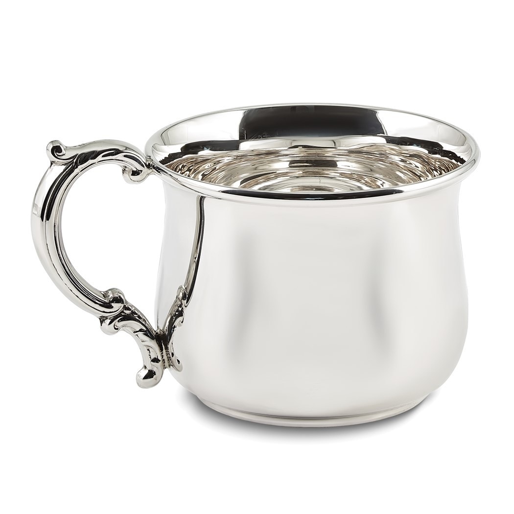 Curata Sterling Silver Heavy Gauge Hollow Handle Pot Belly Baby Cup