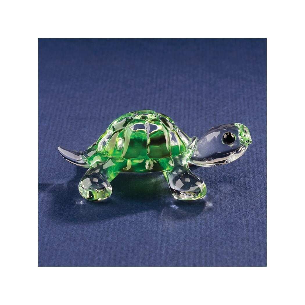 Curata Green Turtle Handcrafted Glass Figurine