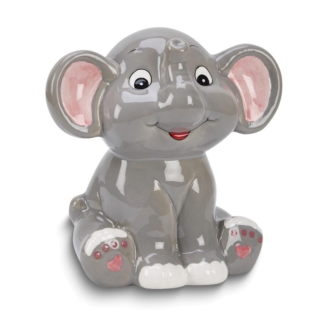 Curata Ceramic Grey Elephant Bank