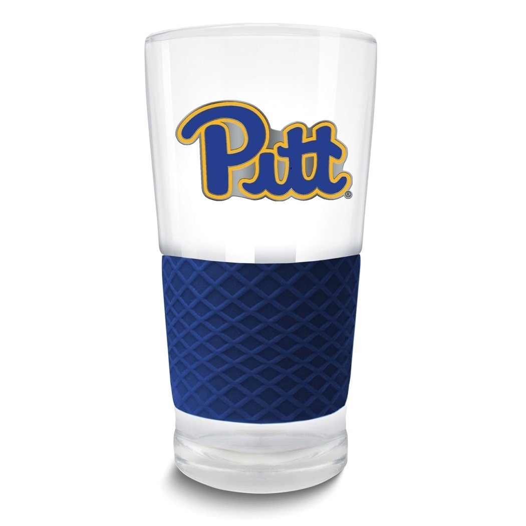 Collegiate University of Pittsburgh Score 22 Oz. Pint Glass with Silicone Grip - Multi-Color