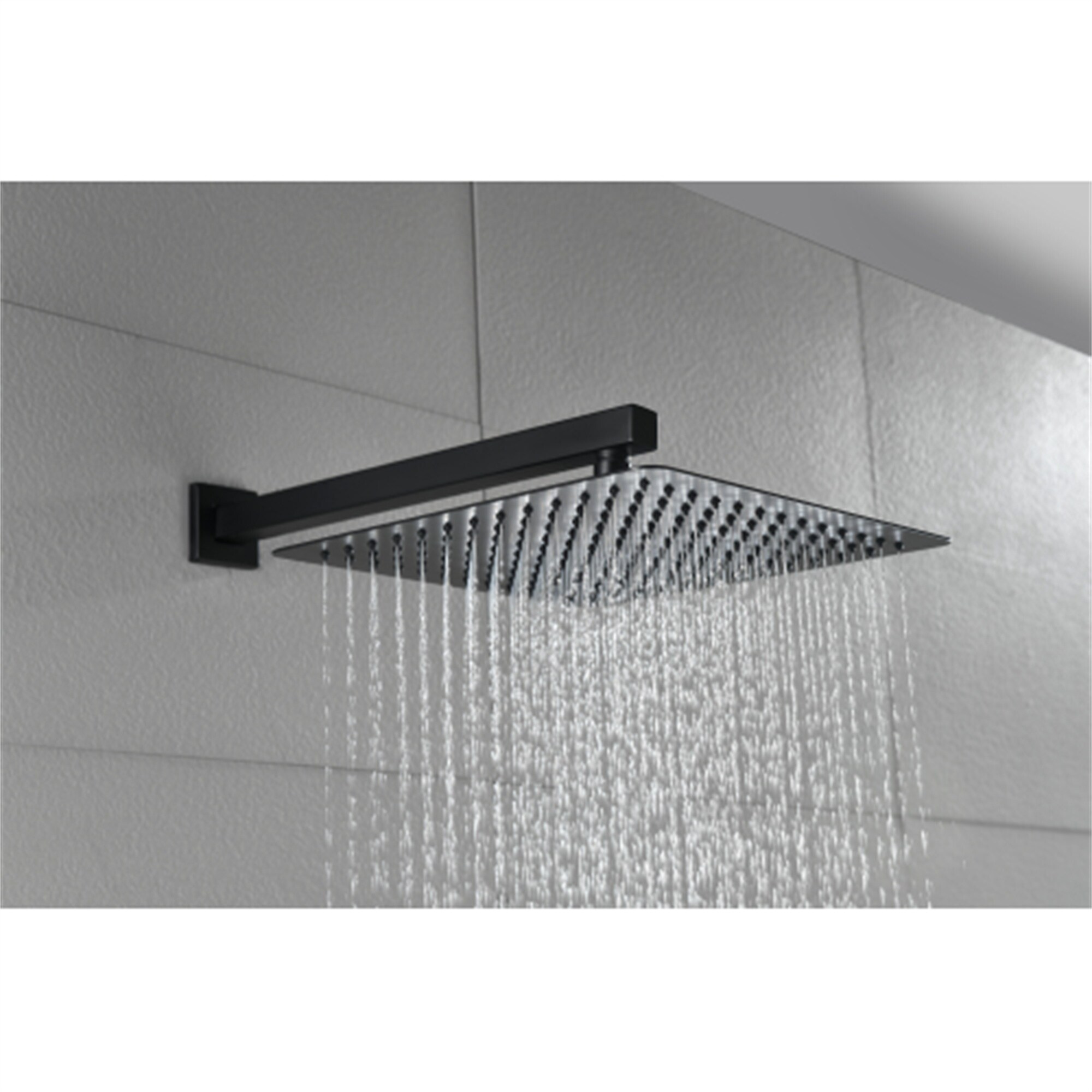 16 Inches Matte Black Shower Set System Bathroom Shower Head Faucet