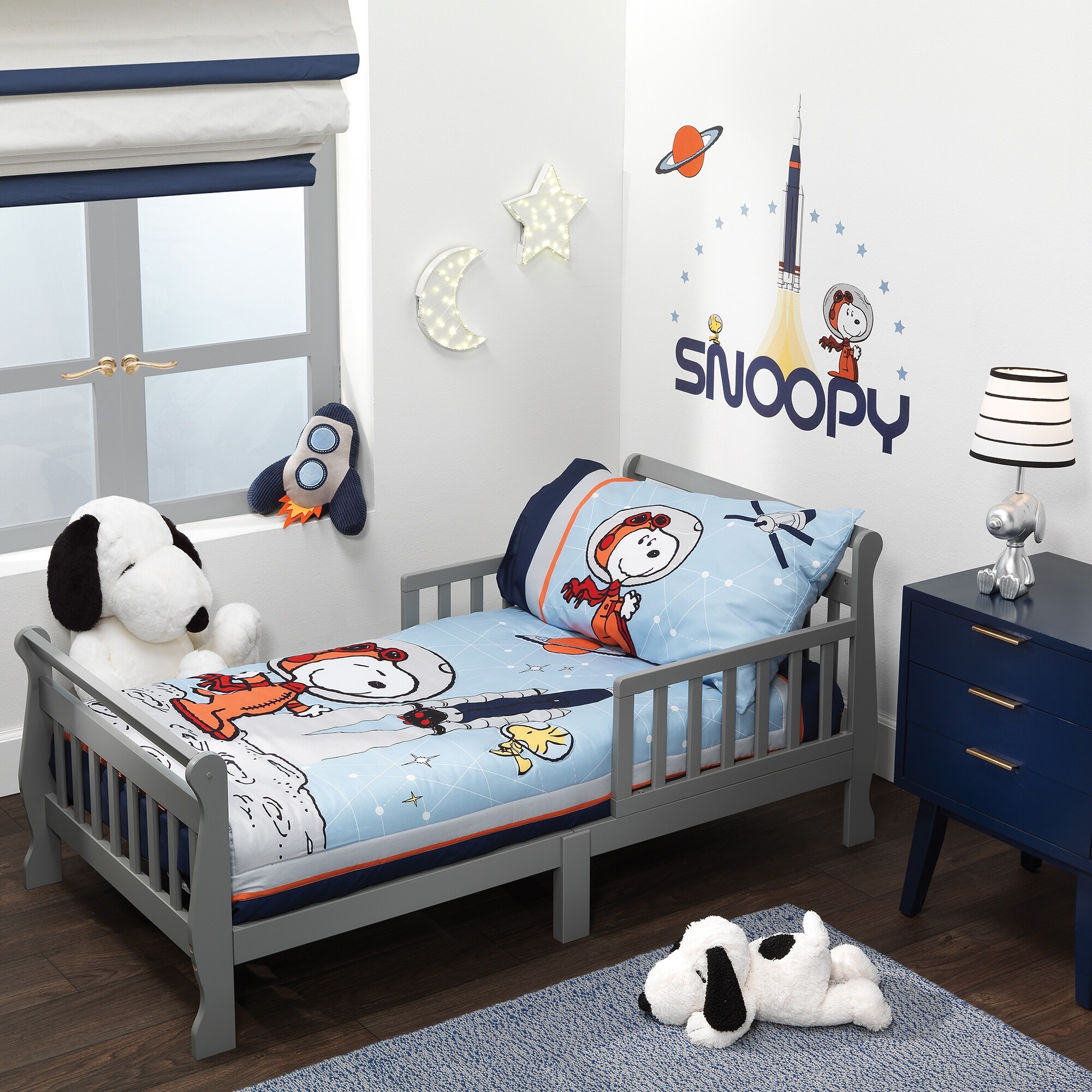 Bedtime Originals Astronaut Snoopy Blue Spaceship Wall Decals