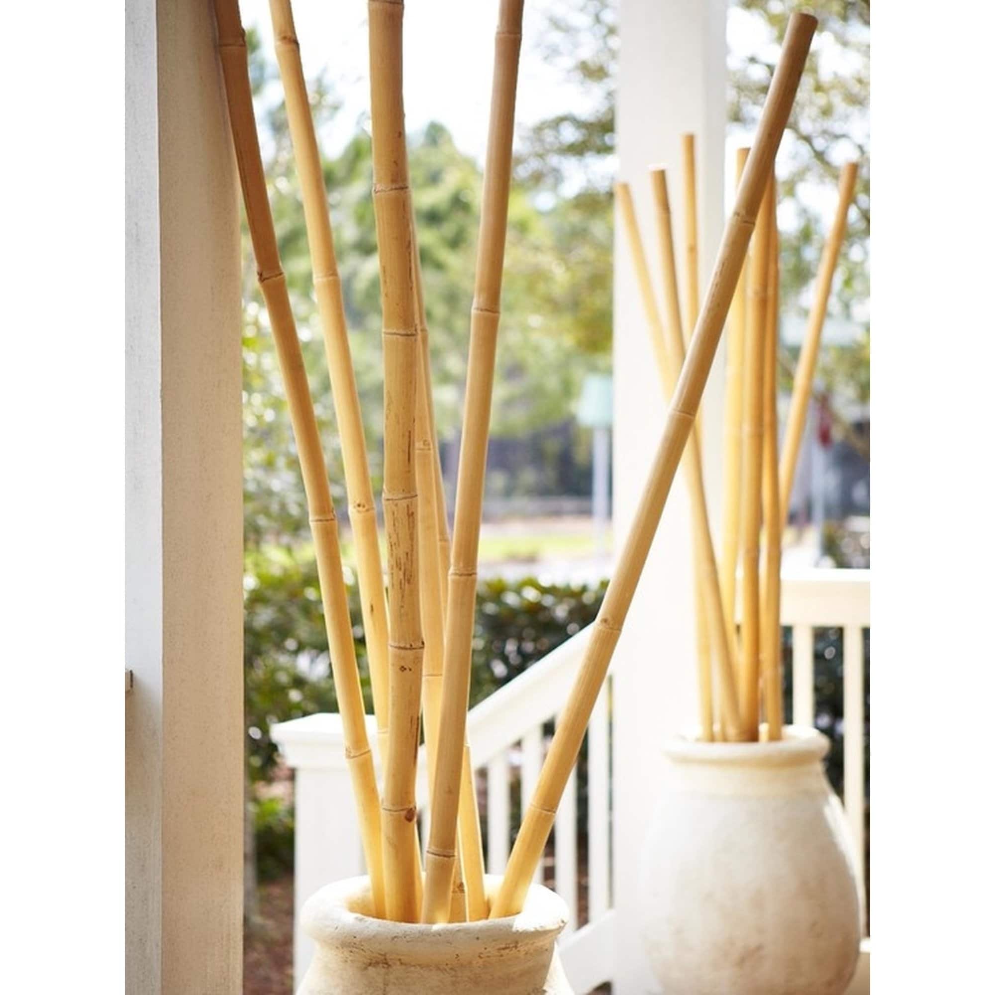 Natural Decorative Bamboo Poles Fence Garden Stakes (10 Poles) - 2 in x 90 in