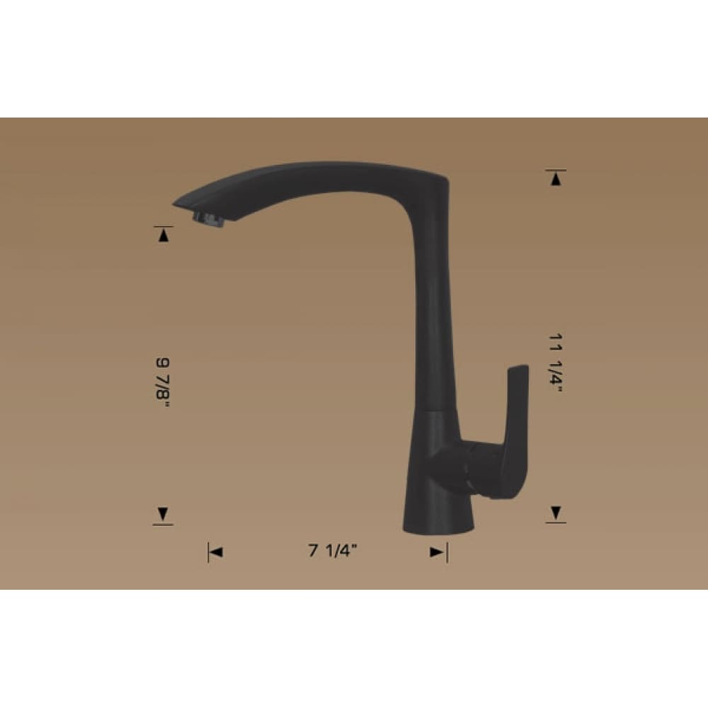 American Imaginations 1 Hole Stainless Steel Faucet In Black Color