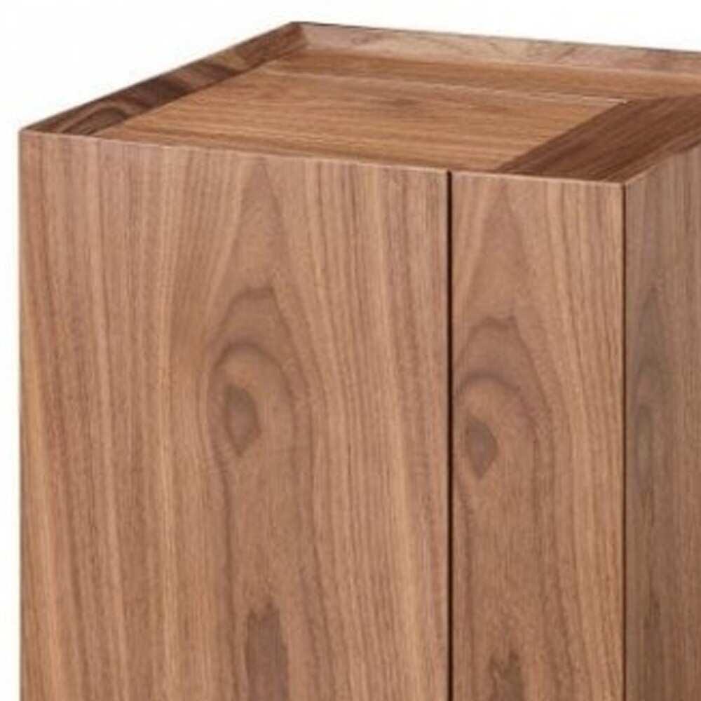 Compact Multipurpose Walnut Rolling End Table with Hidden Storage - 21" x 17" x 17"