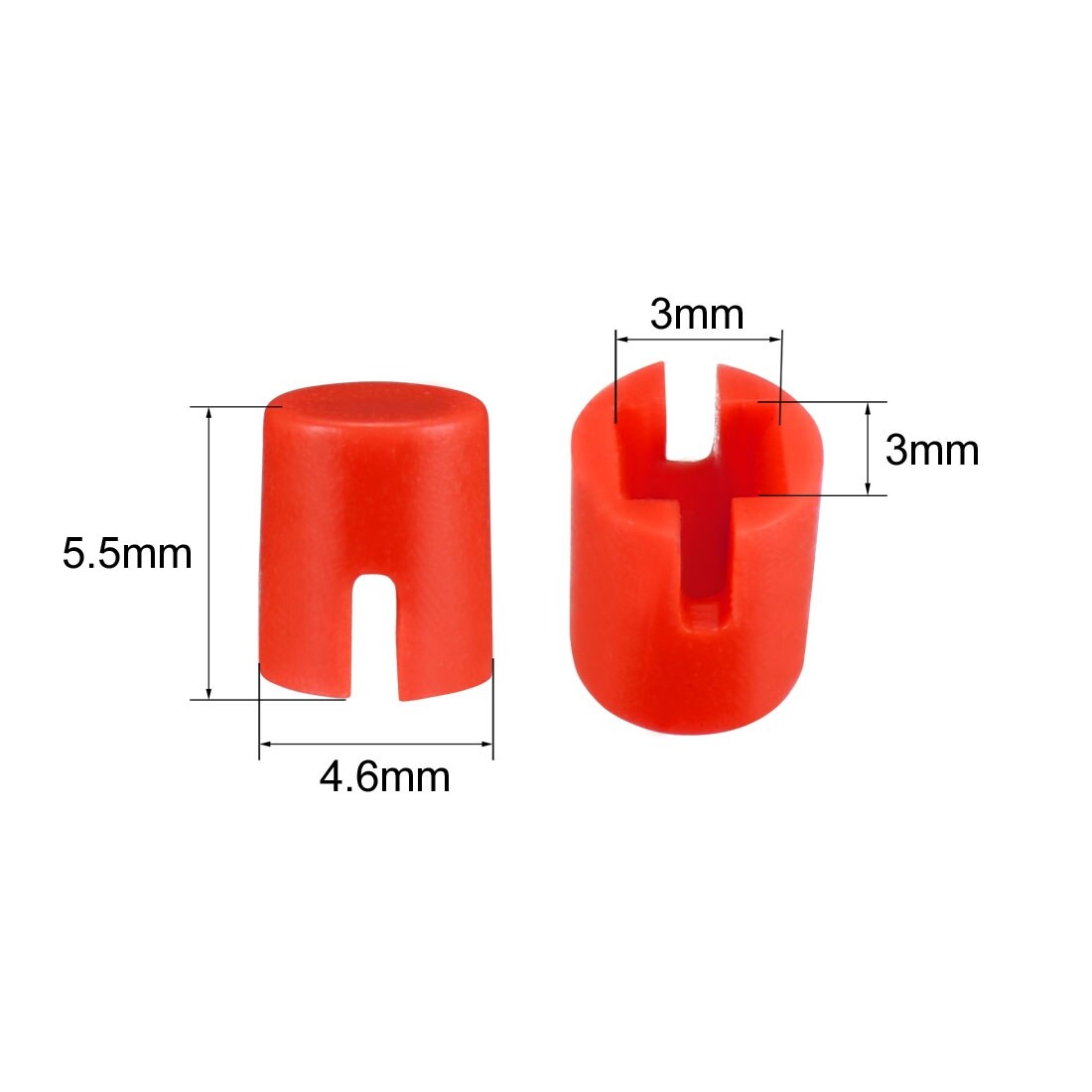 50Pcs 4.6x5.5mm Pushbutton Switch Caps Cover for 6x6x7.3mm Tact Switch - Red