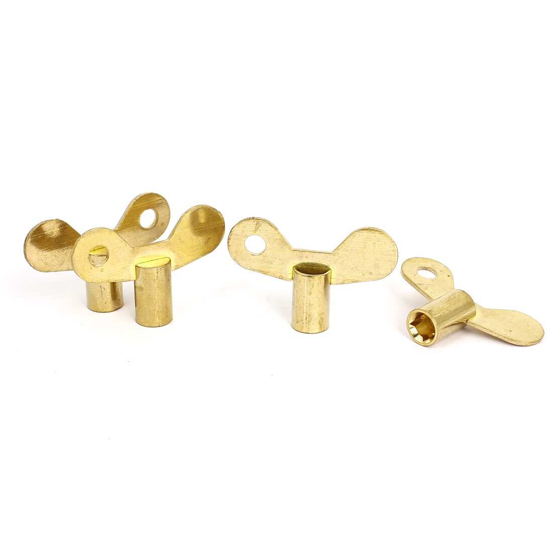 6mm x 6mm Square Bathroom Basin Sink Water Tap Faucet Key Switch 4 Pcs - Gold Tone