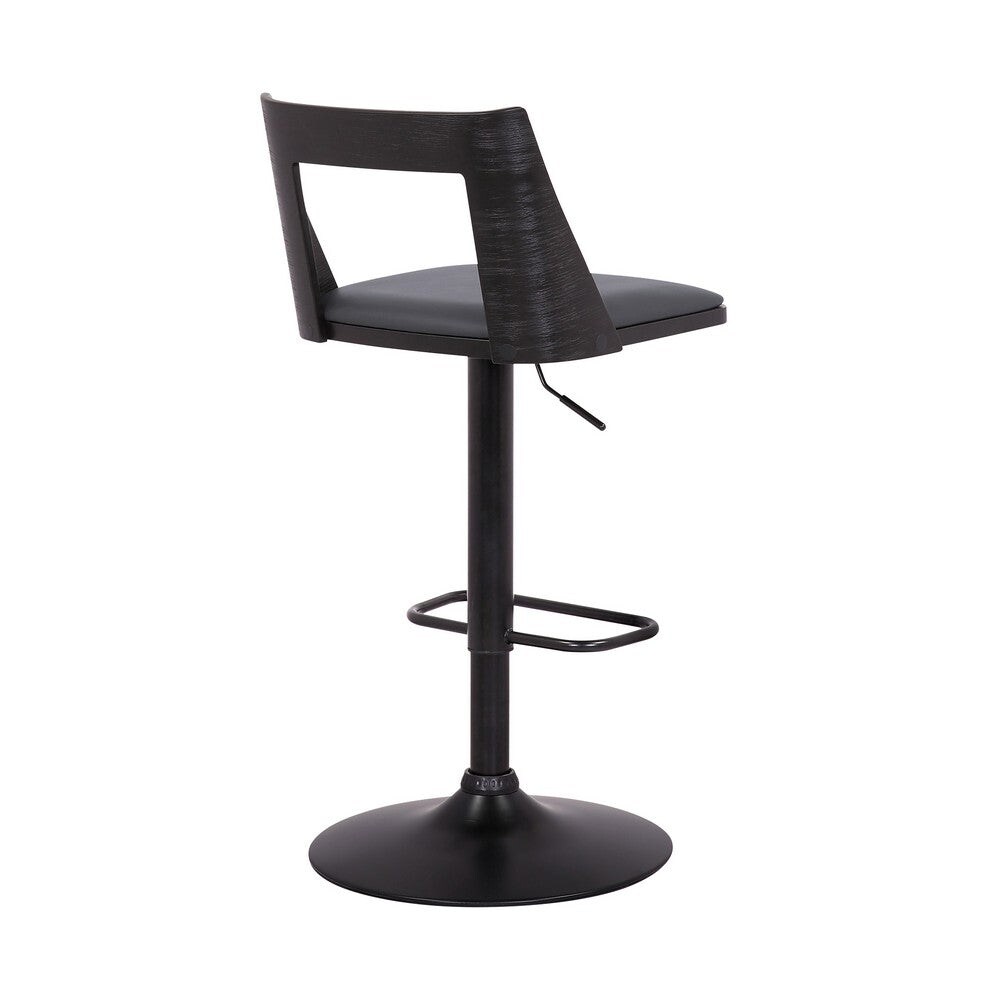 Bar Stool with Curved Open Design Back - 19 L X 17 W X 42 H Inches