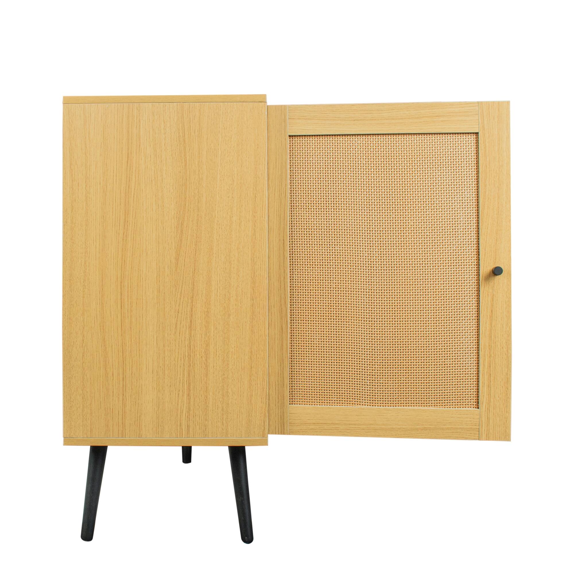 Wood Sideboard Storage Cabinet with 4 Roomy Drawers and Small Cabinet