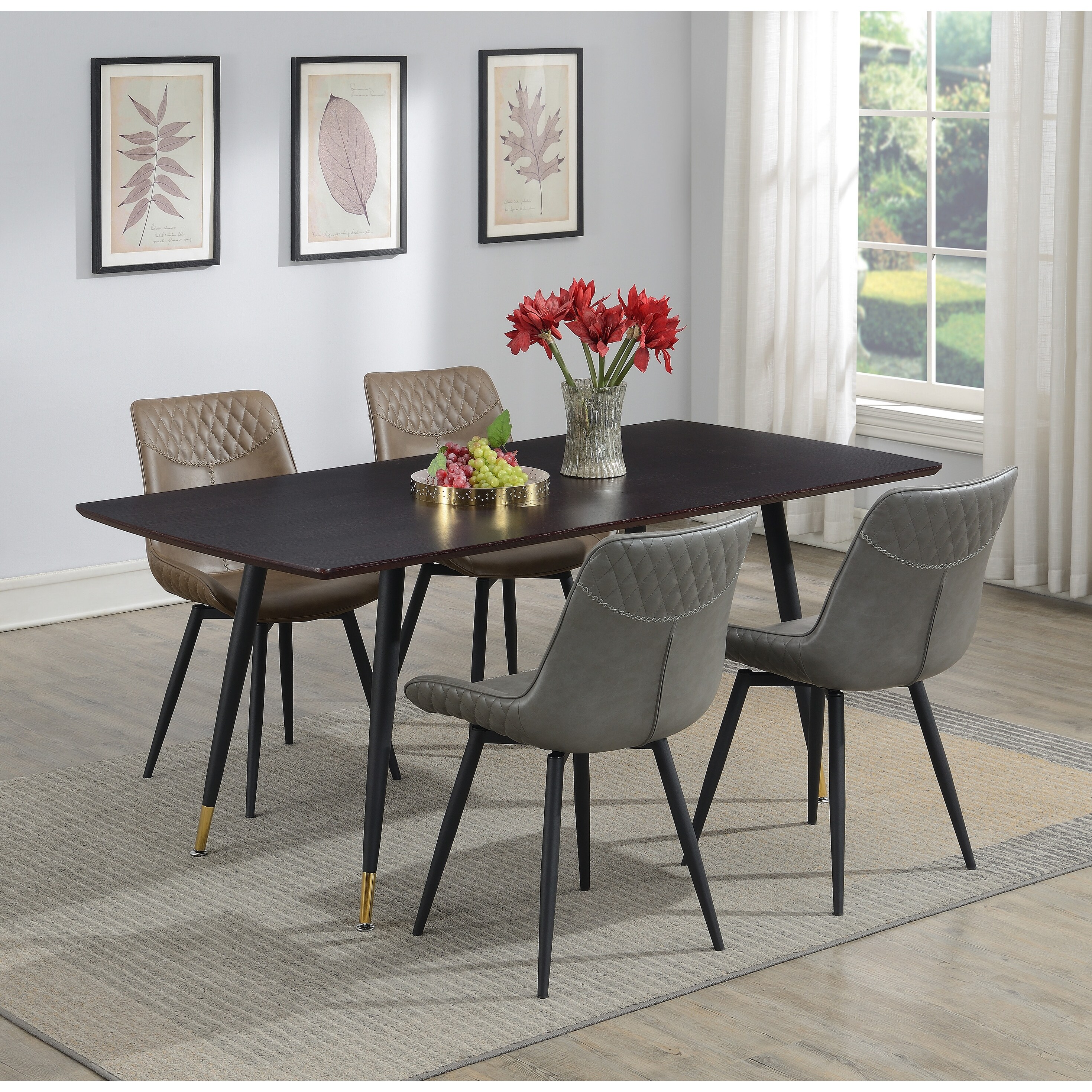 Blakely Grey and Black Upholstered Dining Chairs (Set of 8)
