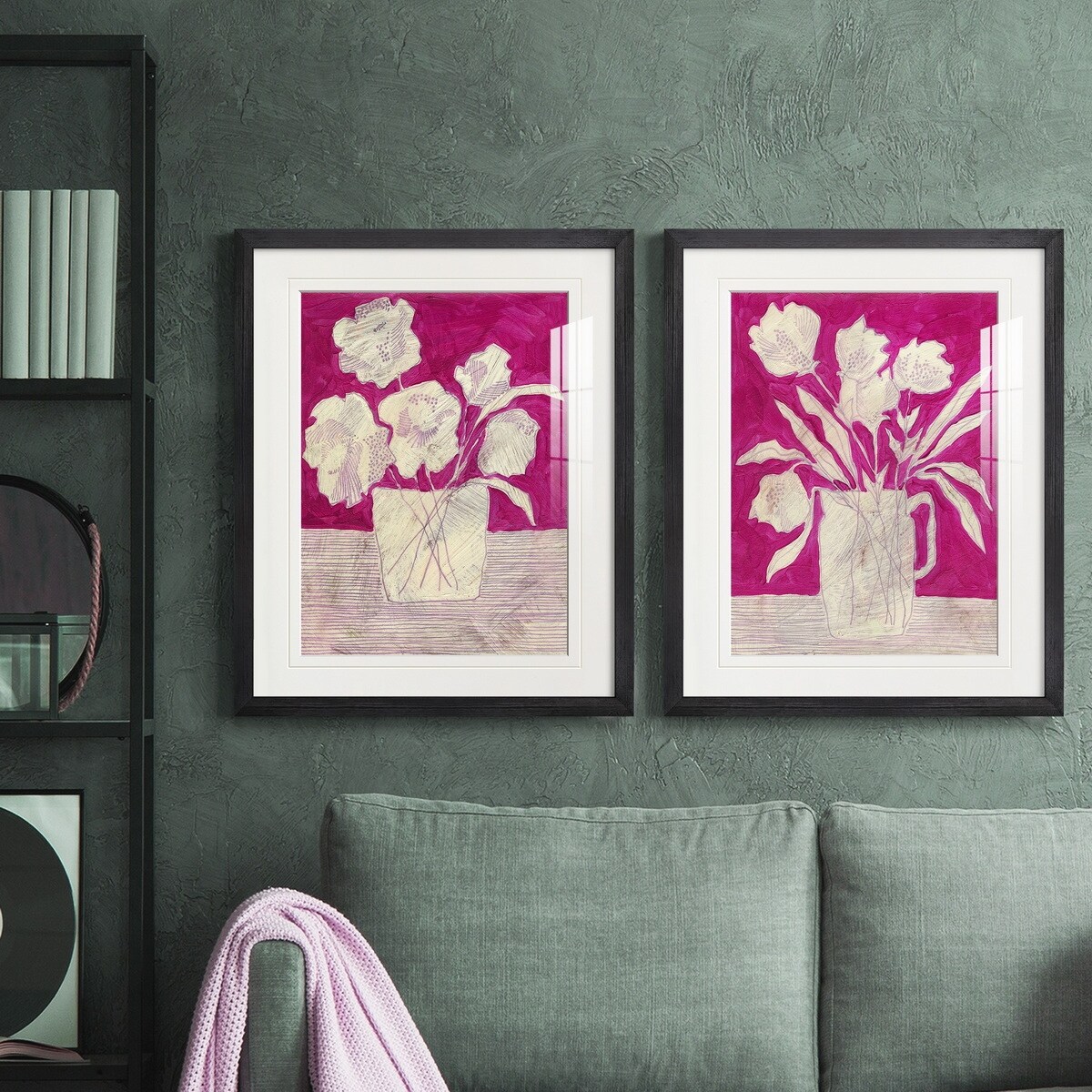 Fuchsia Arrangement I Premium Framed Print - Ready to Hang - Multi-Color