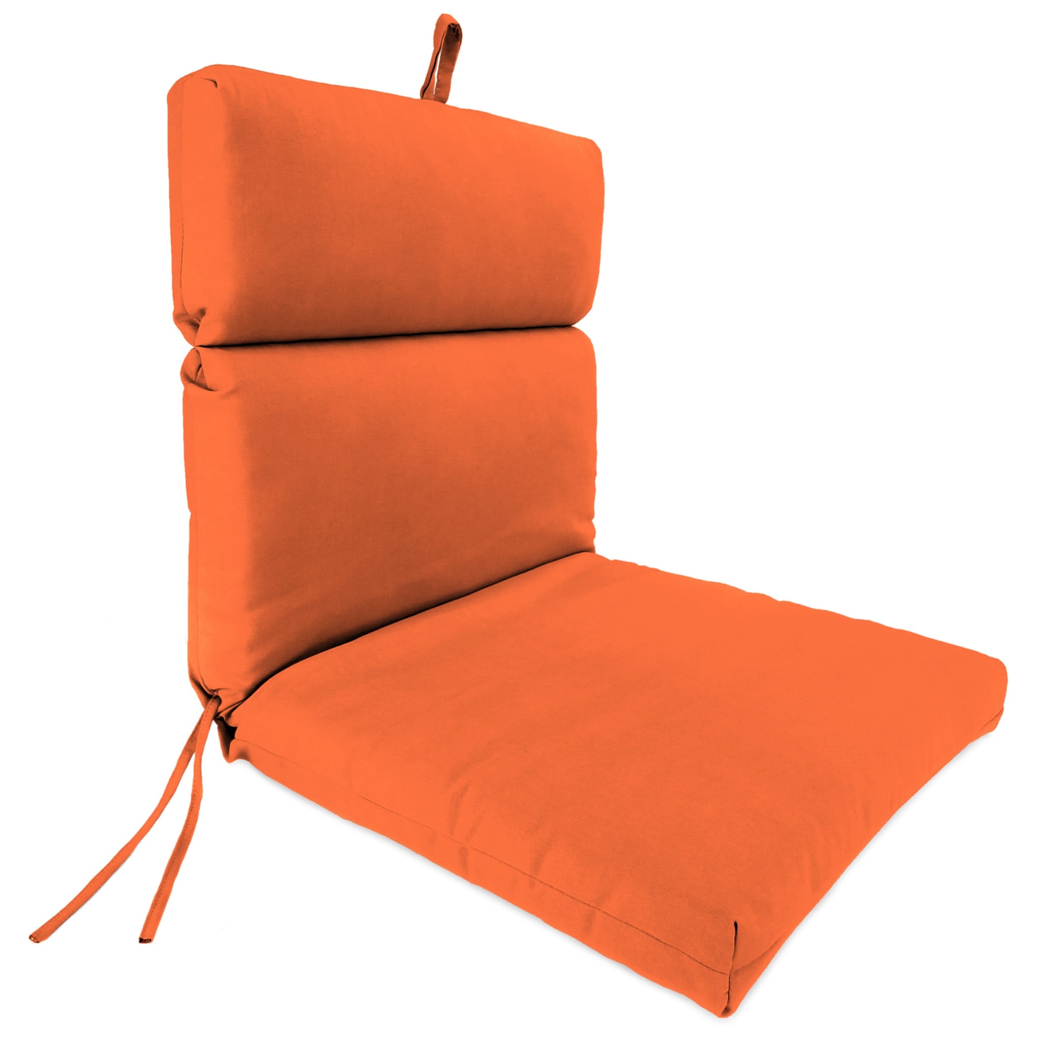 Sunbrella 22" x 44" Orange Solid Rectangular Outdoor Chair Cushion - 44'' L x 22'' W x 4'' H