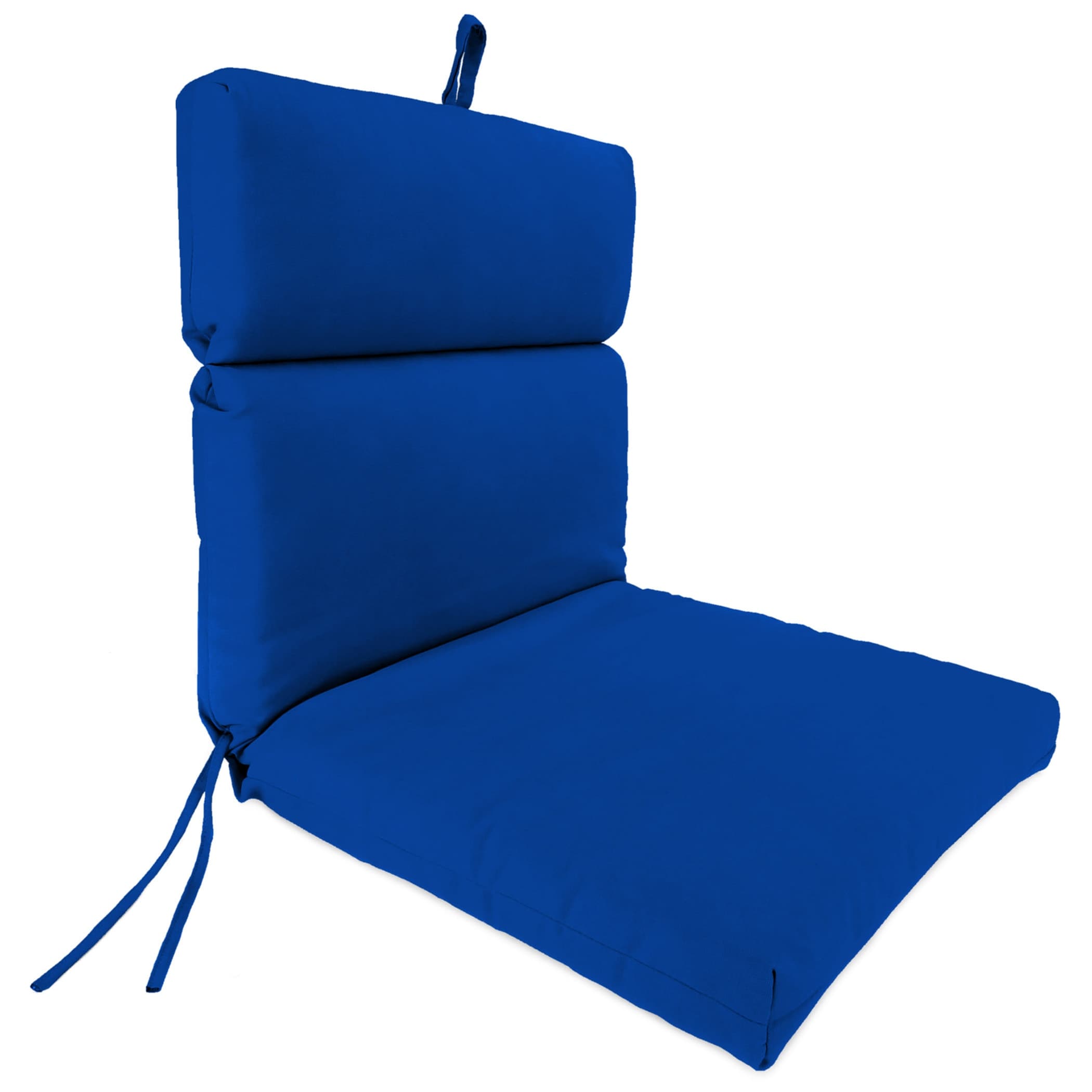 Sunbrella 22" x 44" Blue Solid Rectangular Outdoor Chair Cushion - 44'' L x 22'' W x 4'' H
