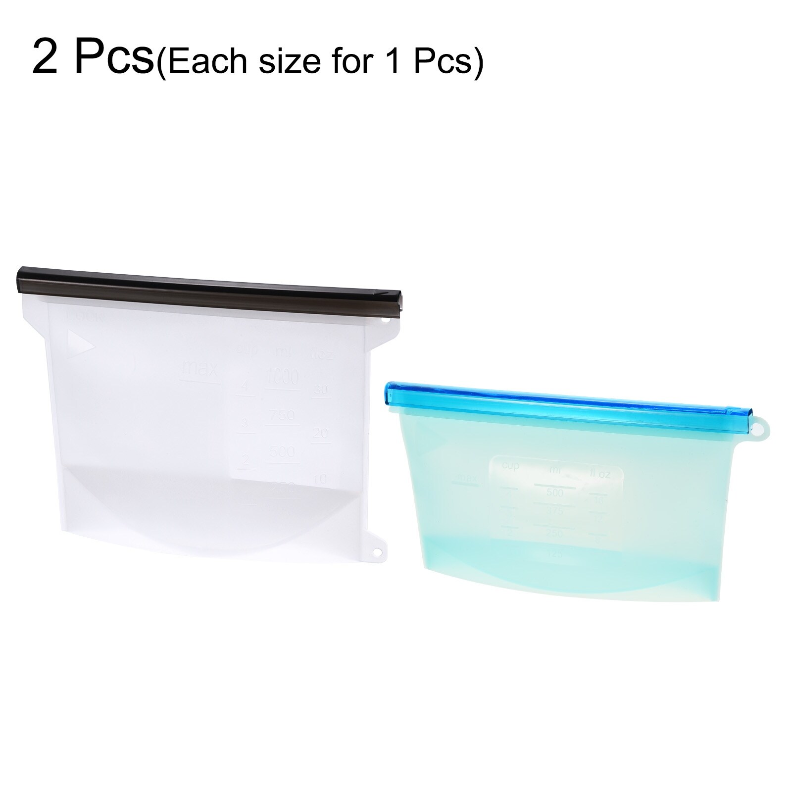 Reusable Food Storage Sandwich Bag Gallon Freezer Bags-White+Blue(2PCS) - White+Blue