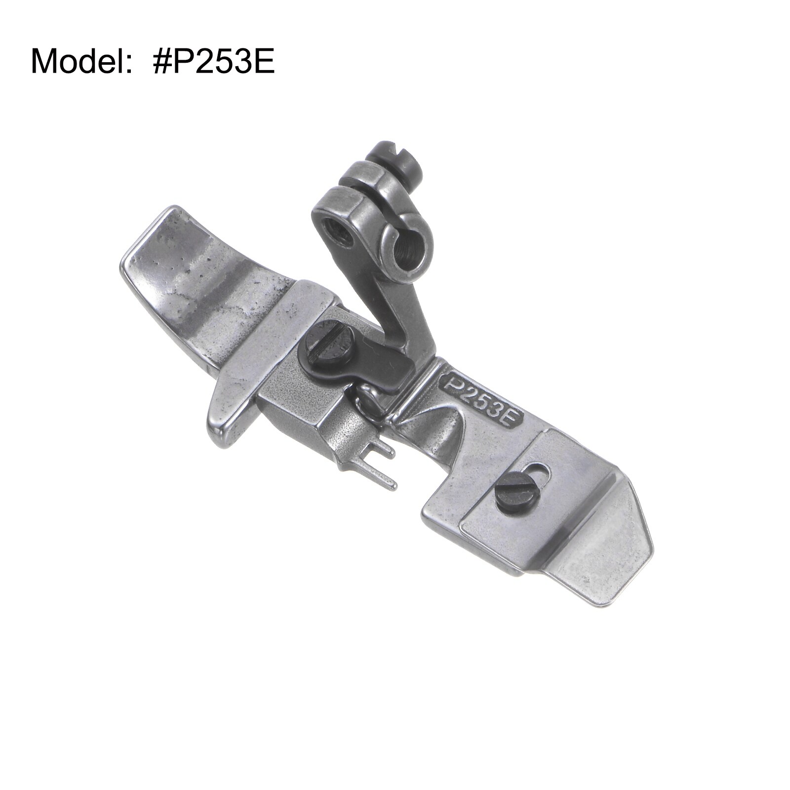 2pcs #P253E 4-Thread Dense-Edge Chrome Plated Presser Foot for Sewing Machines - Silver Gray - 2 Pieces
