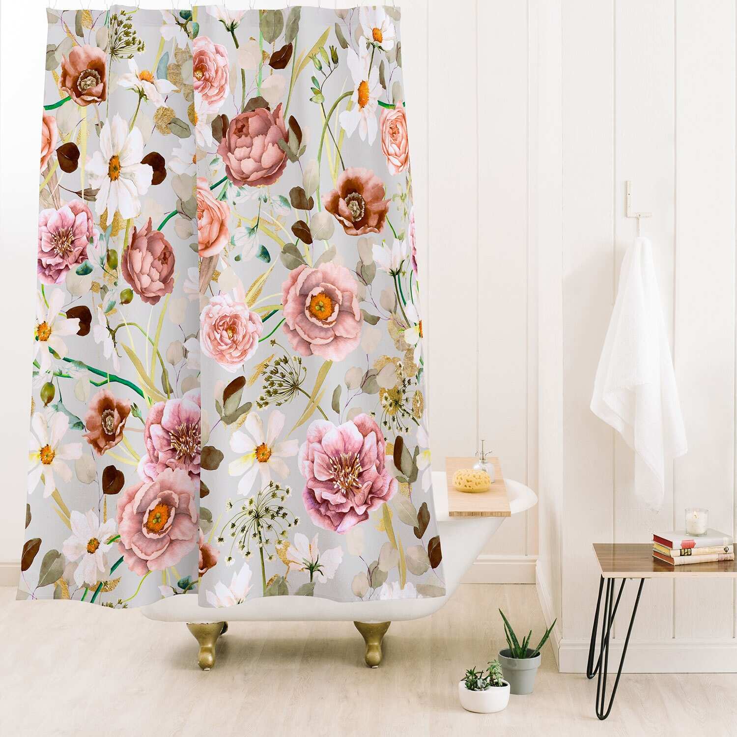 Marta Barragan Camarasa Nice Garden Blooms Made to Order Shower Curtain 71" x 74" with Liner