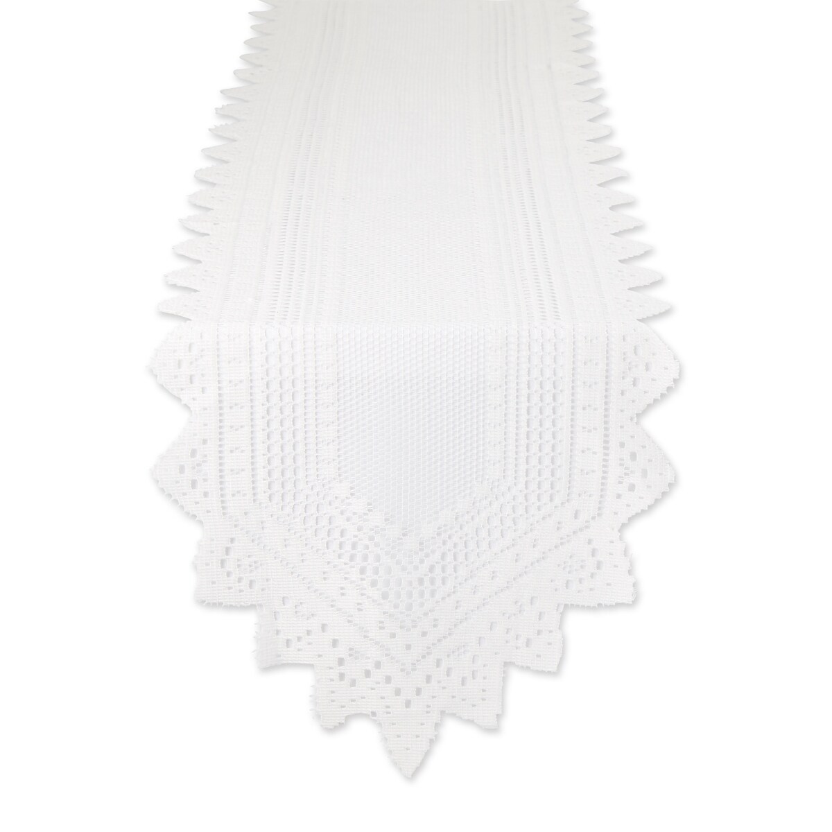 72" White Nordic Lace Christmas Table Runner