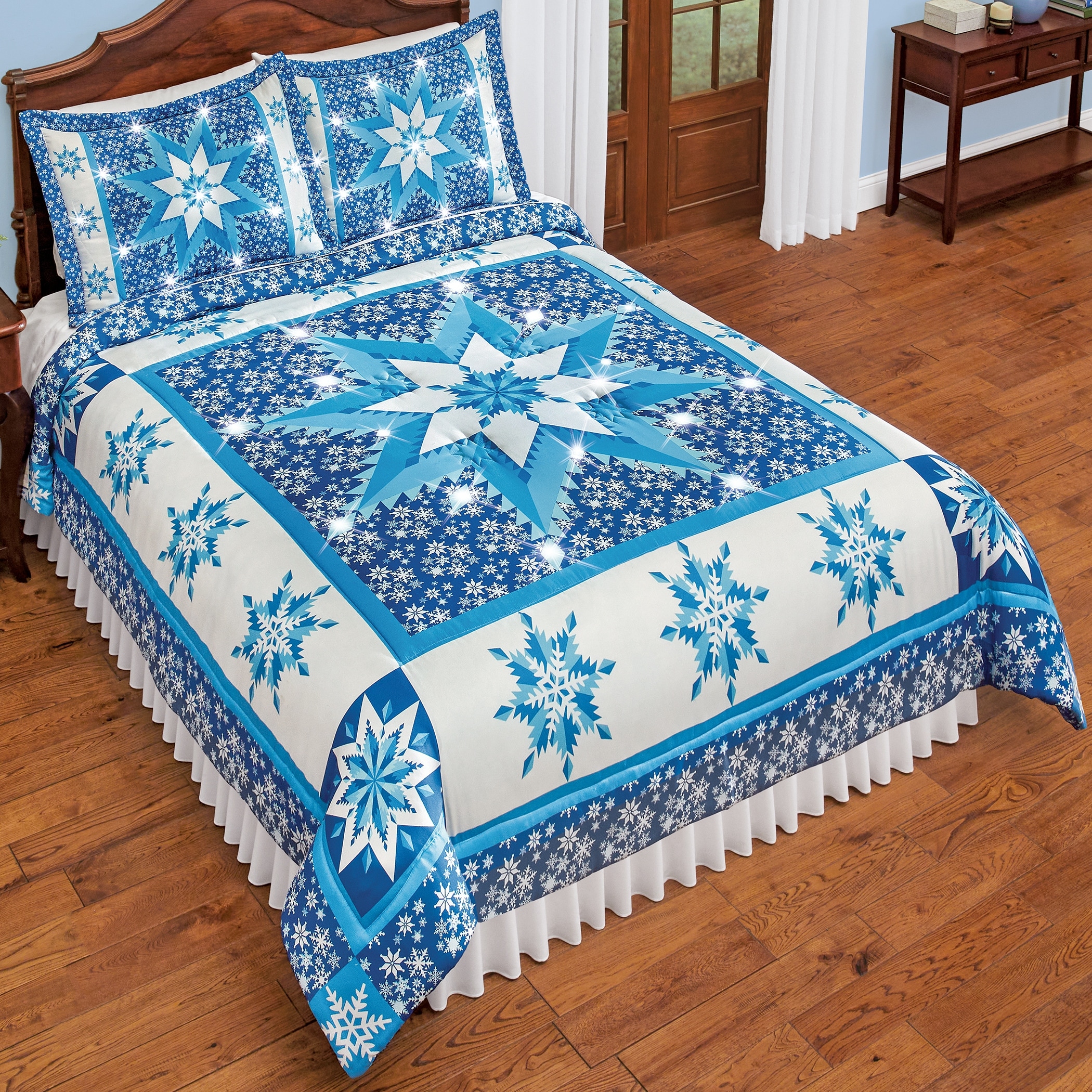 Holiday Snowflake Comforter with LED Lights