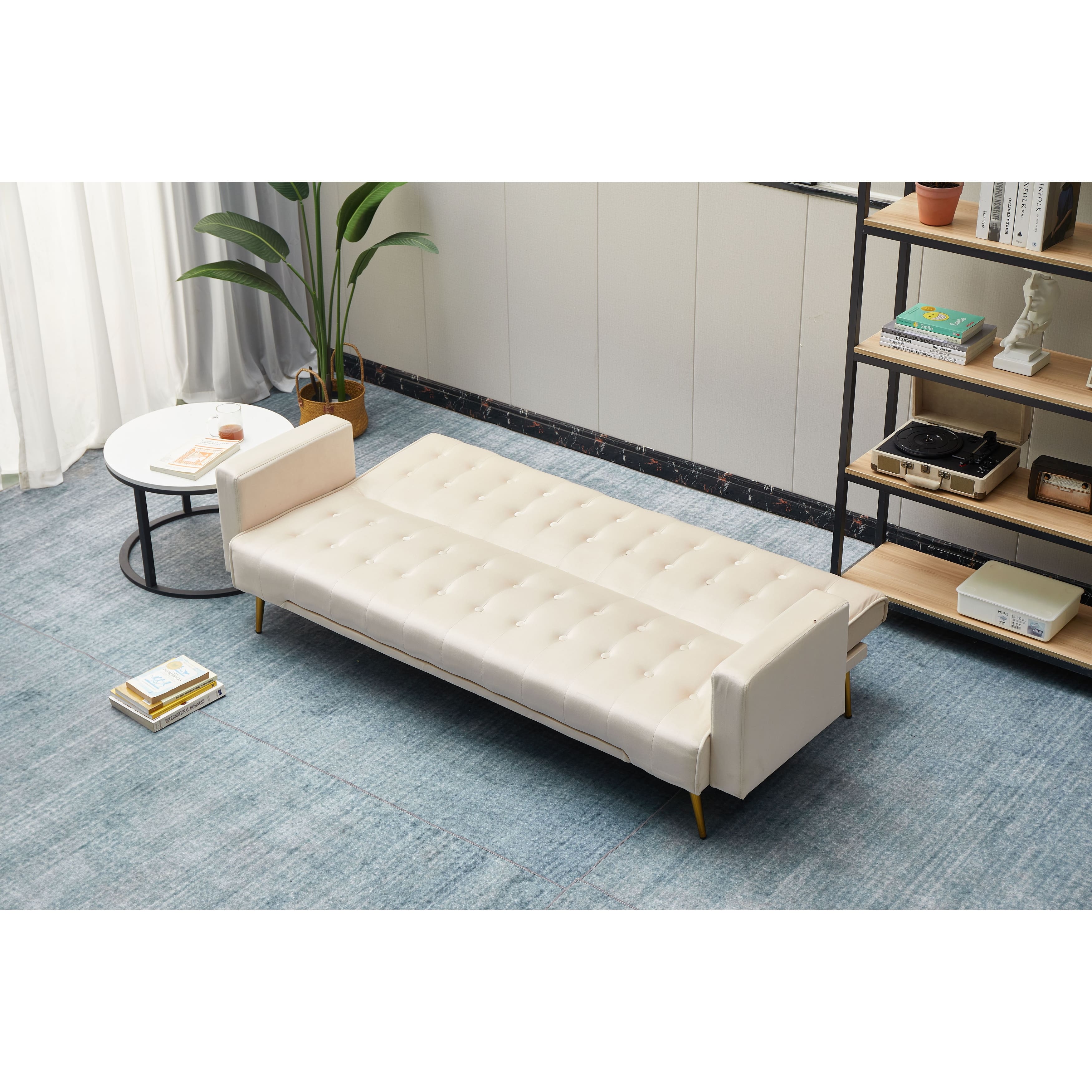 75'' Wide Tufted Velvet Convertible Sleeper sofa