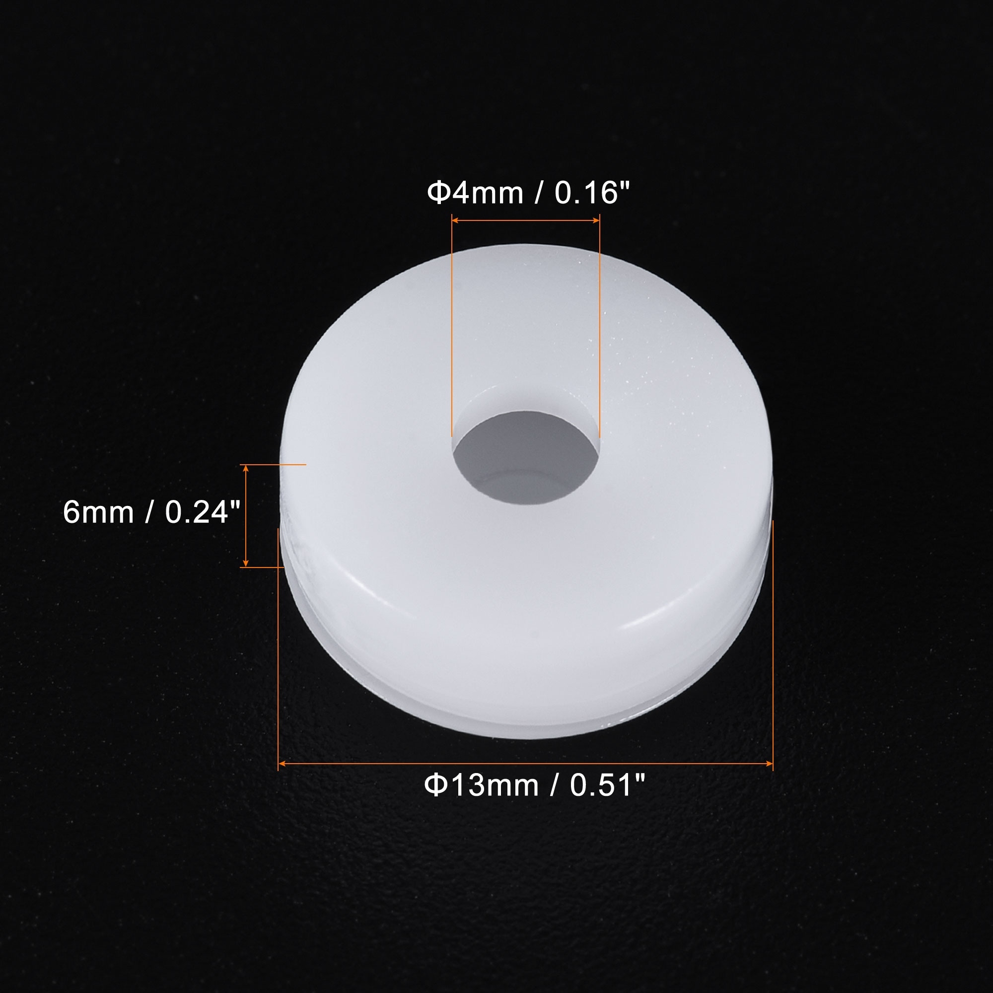 Hinged Screw Cover Caps, Plastic Screw Snap Covers - 4mm - White