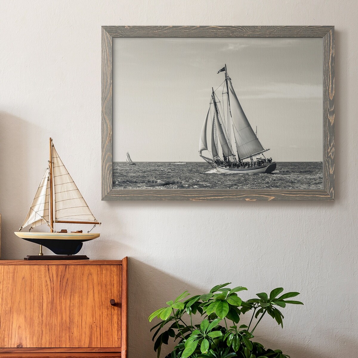 Ocean Schooner-Premium Framed Canvas - Ready to Hang
