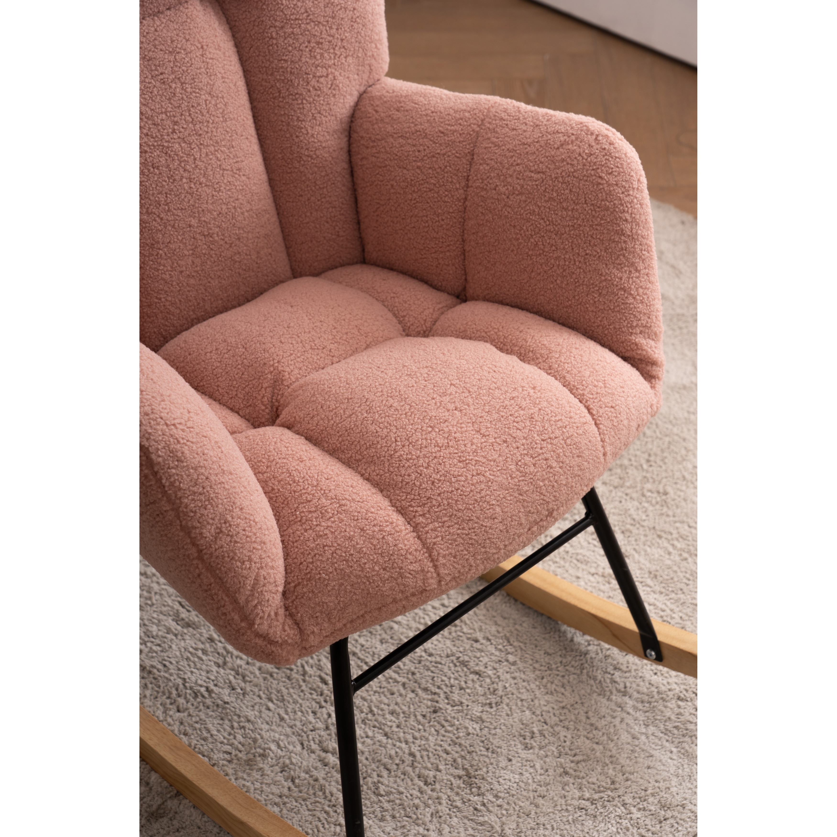 Teddy Fabric Tufted Upholstered Rocking Chair