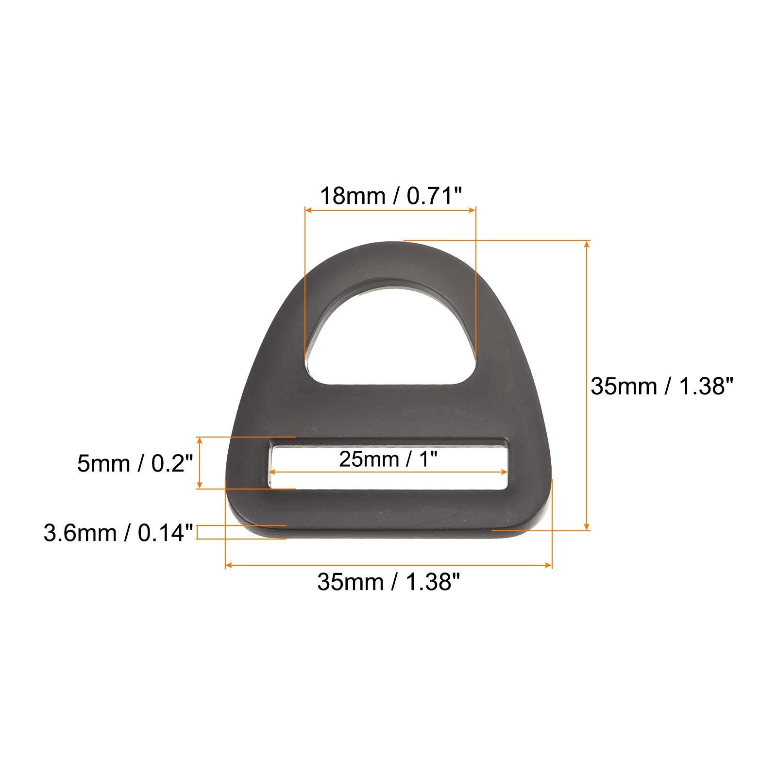Adjuster Triangle with Bar Swivel Clip D Dee Rings Buckle