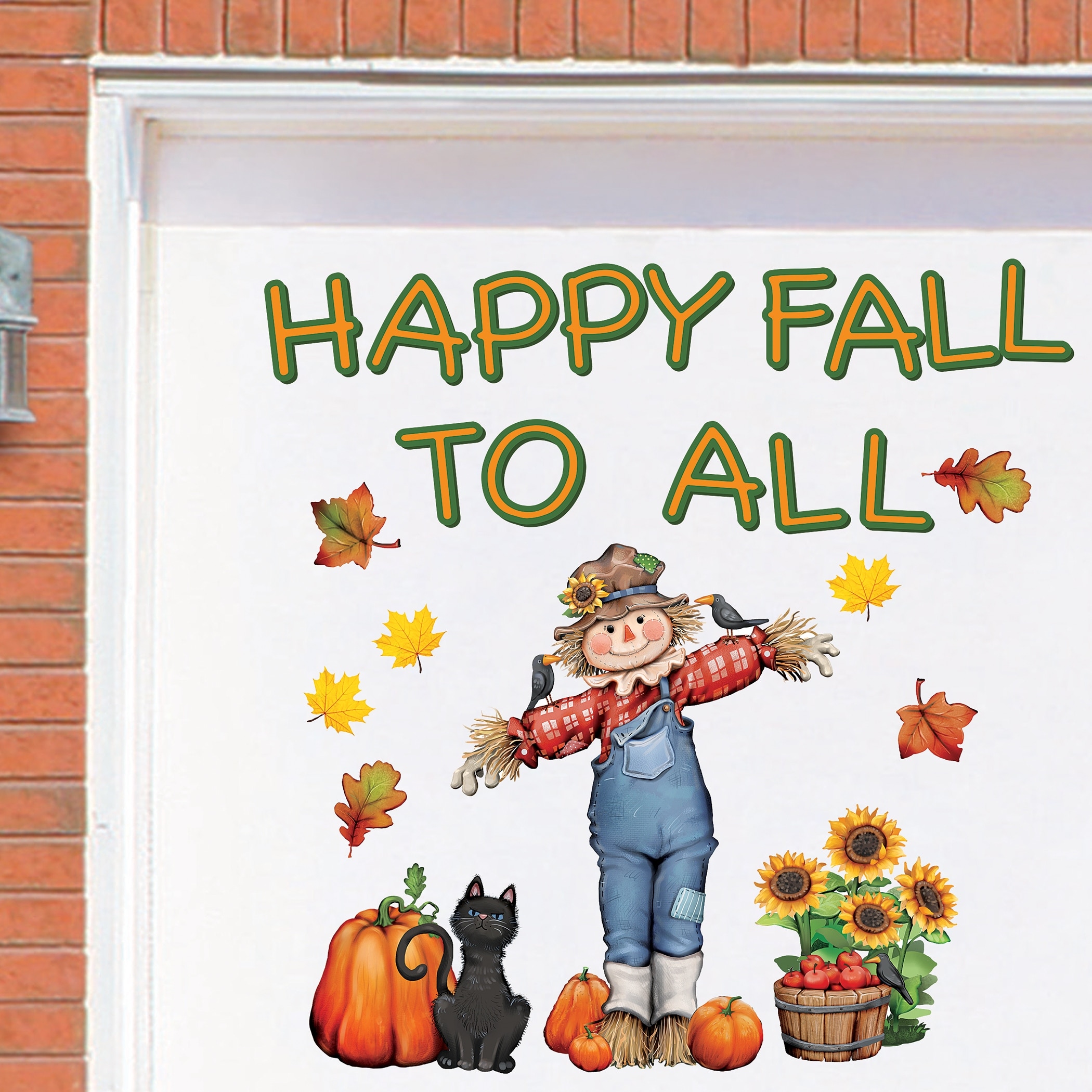 Happy Fall Scarecrow Garage Door Magnets - 20" x 13" x 0.03"