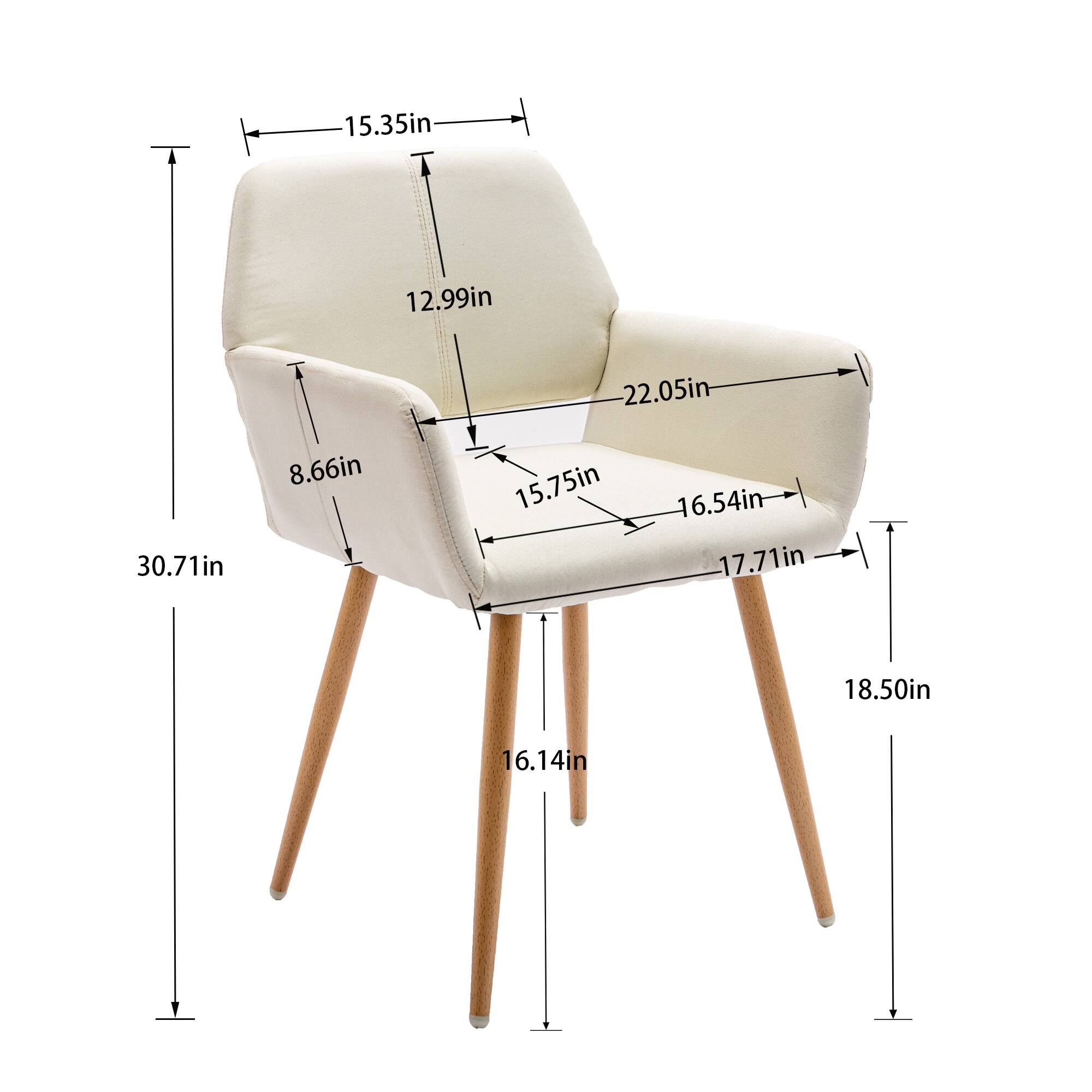 Modern Beige Linen Dining Room Upholstered Dining Chair