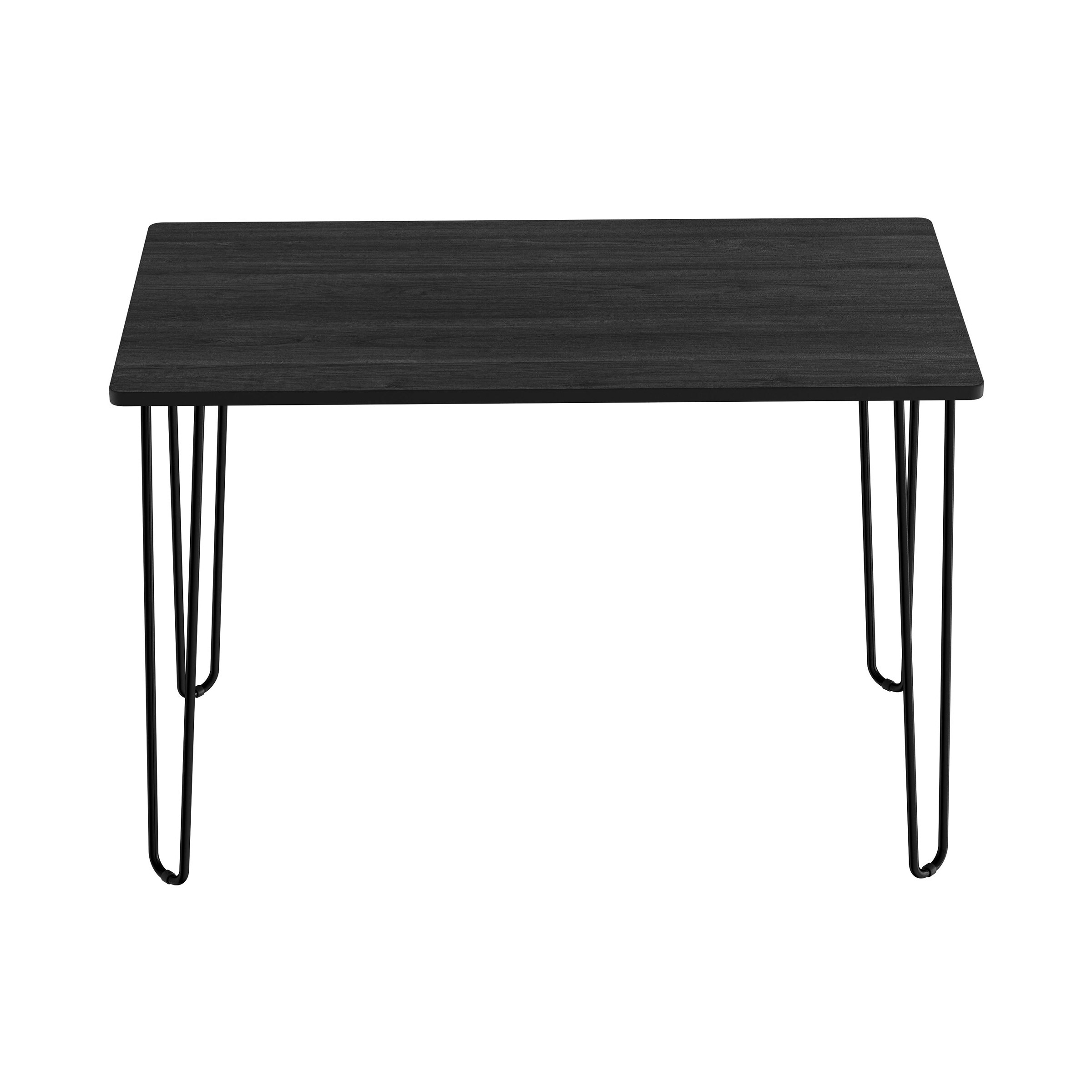 Desk with Hairpin Legs - Modern Industrial Style Home Decor - Woodgrain-Look and Steel Accent by Lavish Home (Black)