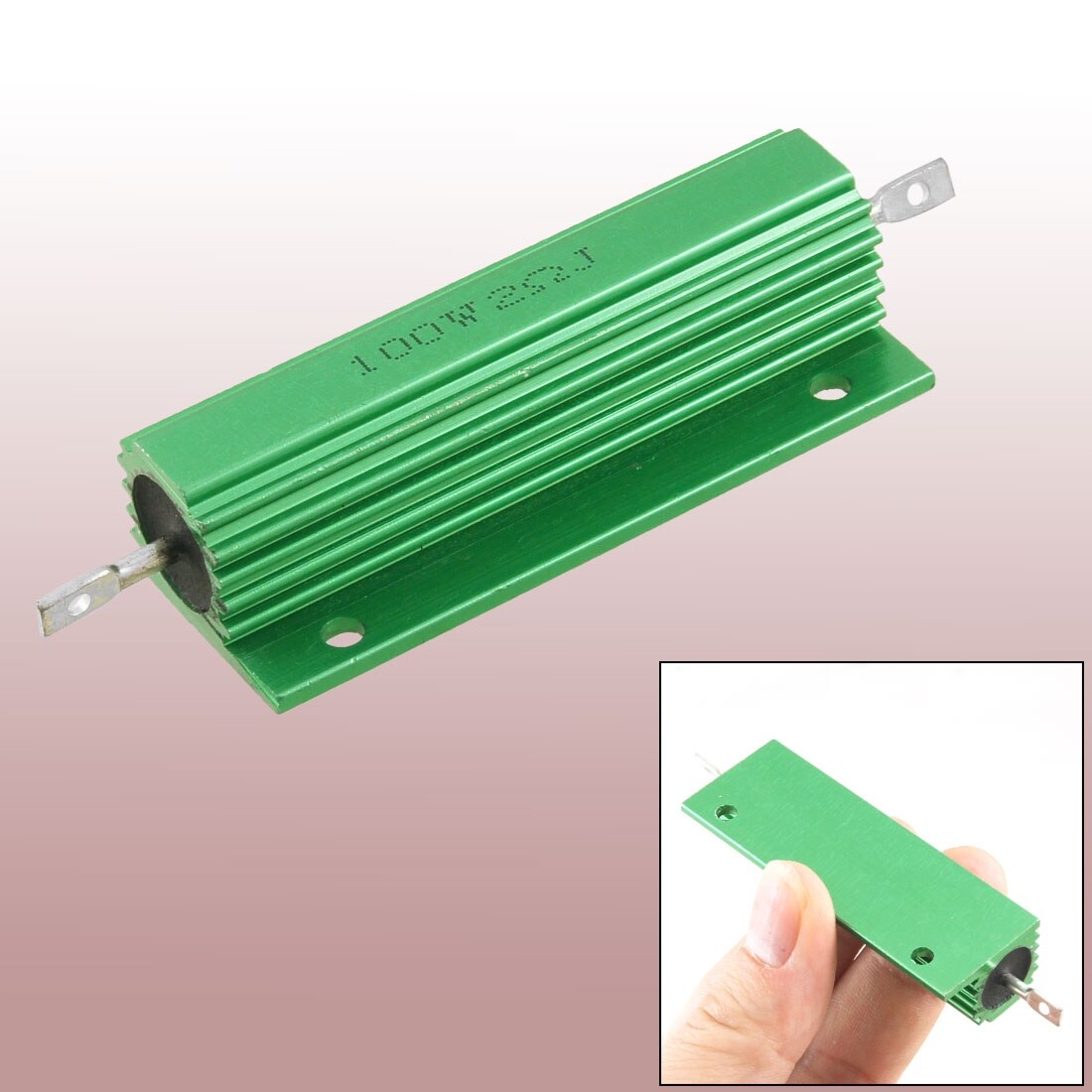 Chassis Mounted 100W 2 Ohm 5% Aluminum Case Wirewound Resistor Yuqnk - Green