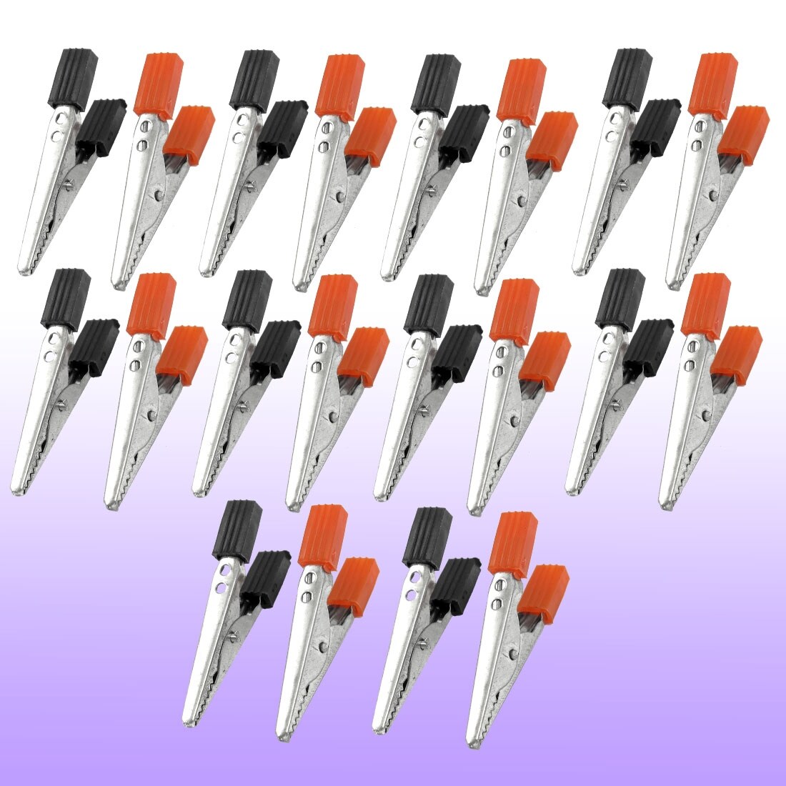 20 Pcs Insulated Alligator Clips Test Clamp Crocodile Clamps 1.9" - Red, Black, Silver Tone