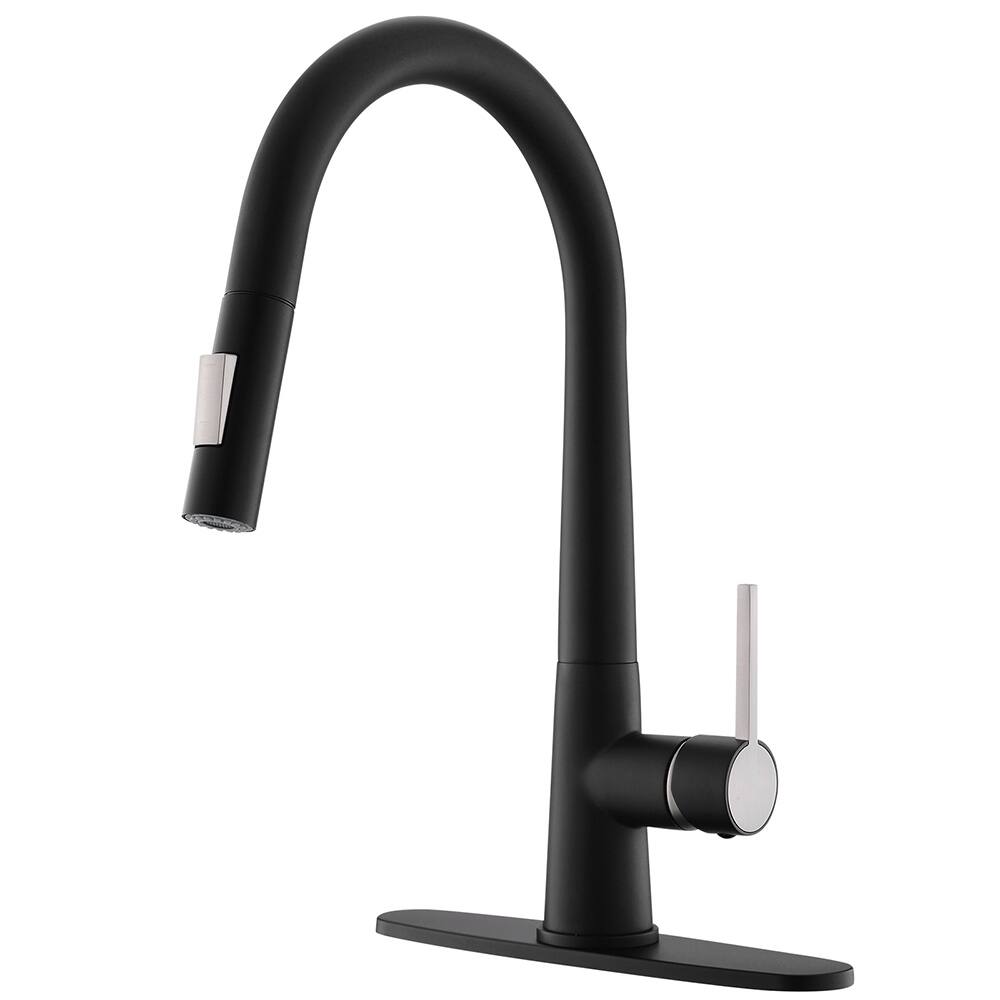 Touchless Kitchen Faucet with Pull Down Sprayer with Deck Plate