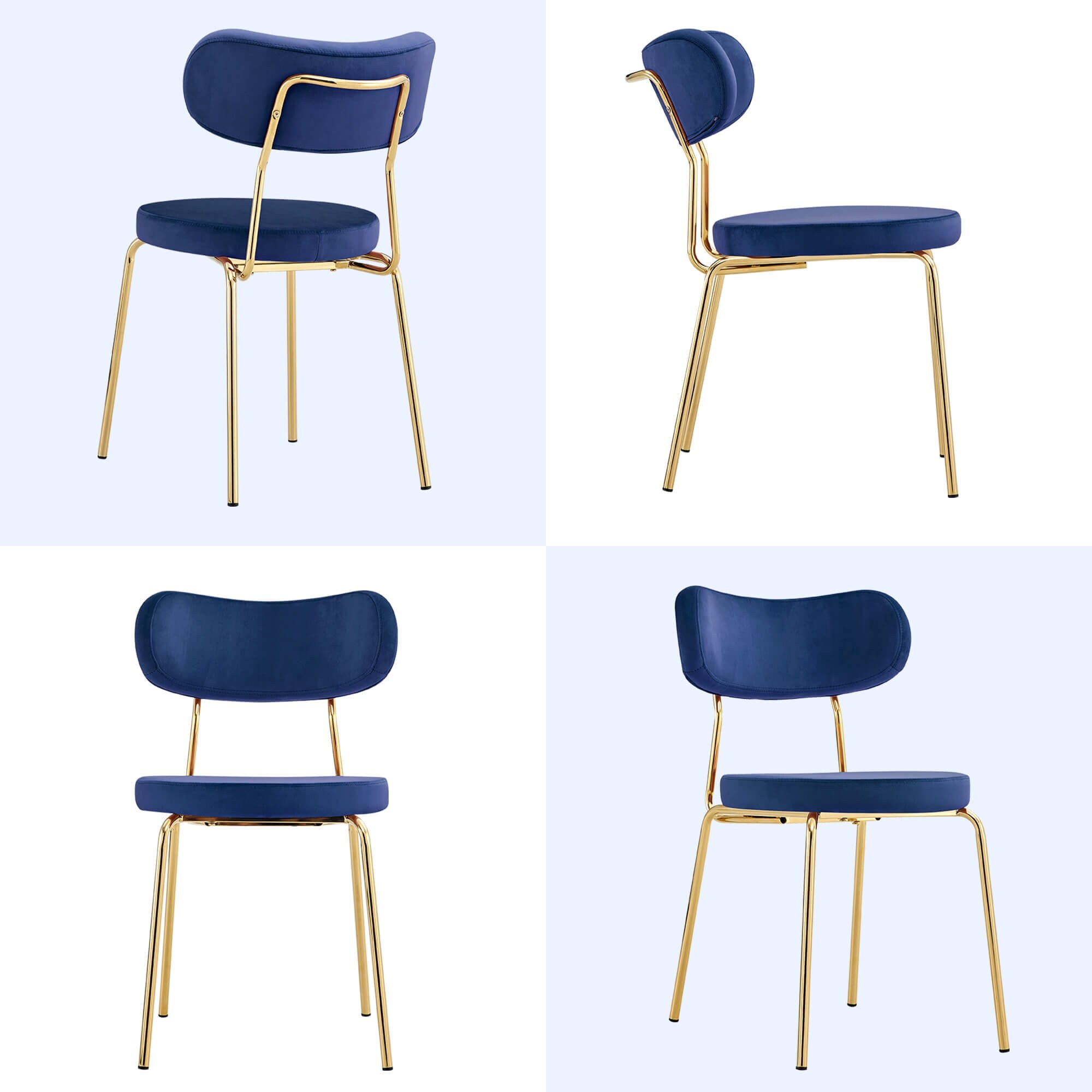 Ivinta Dining Chair Set of 4, Modern Velvet Chairs with Golden Legs