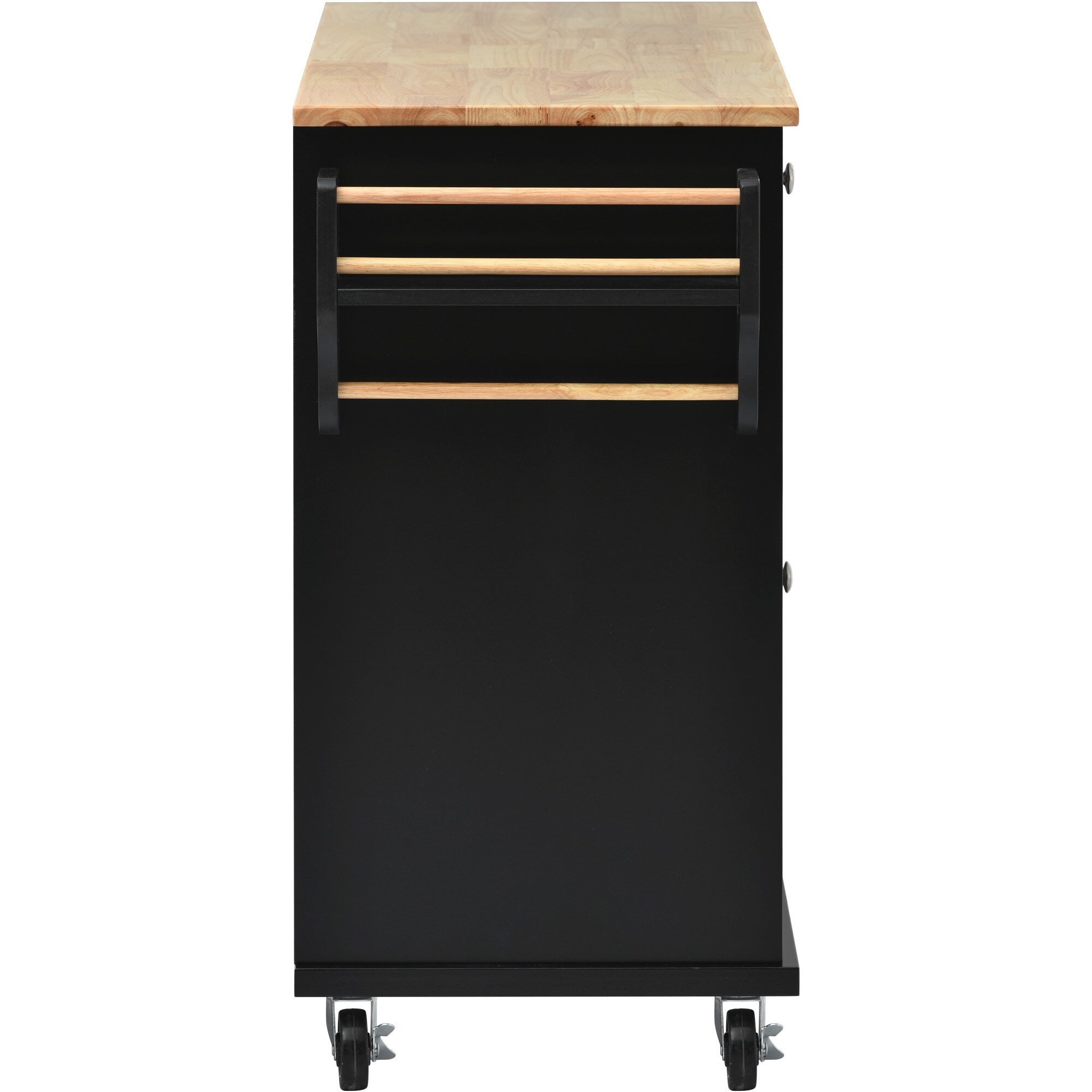 Rolling Mobile kitchen Island with 5 Draws and Adjustable Shelves