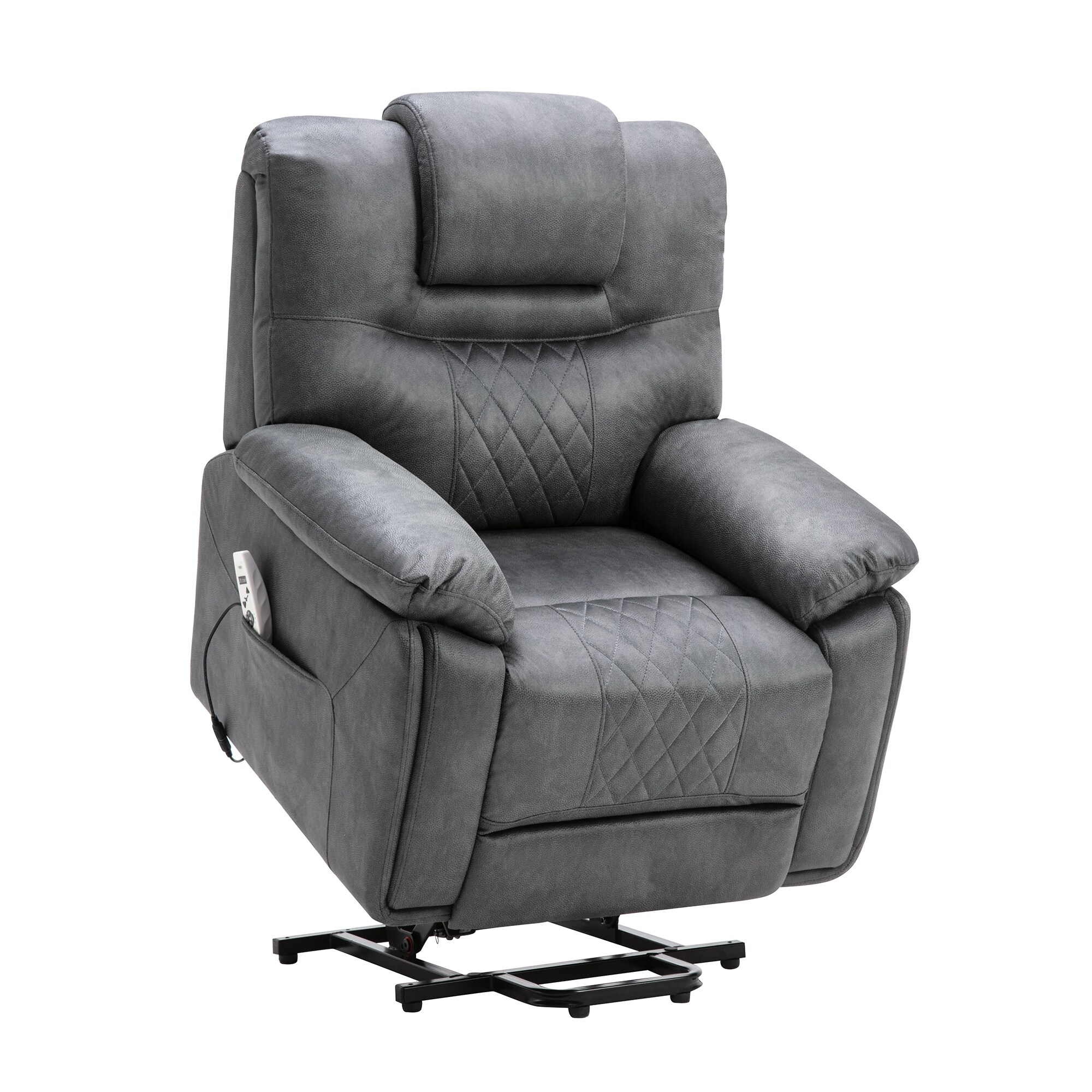 Power Lift Upholstered Recliner Chair with Heating System, Adjustable Massage Function and Remote