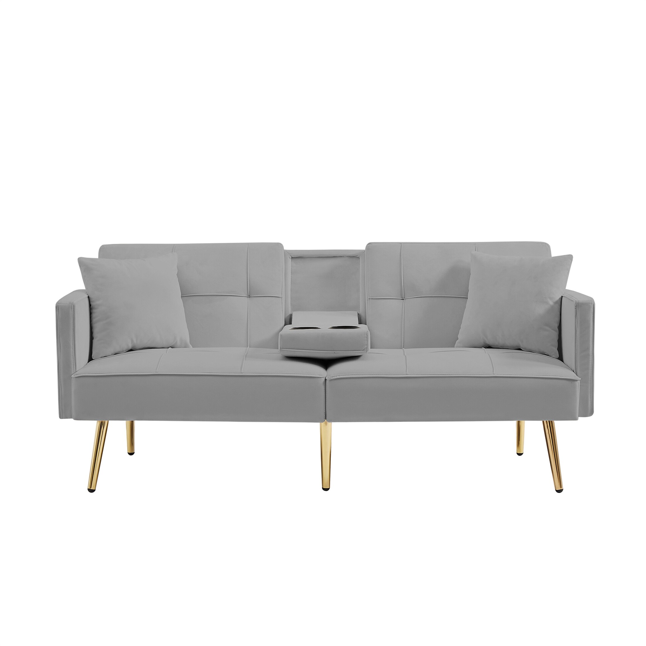 Grey Velvet Sofa Bed Loveseat for Living Room