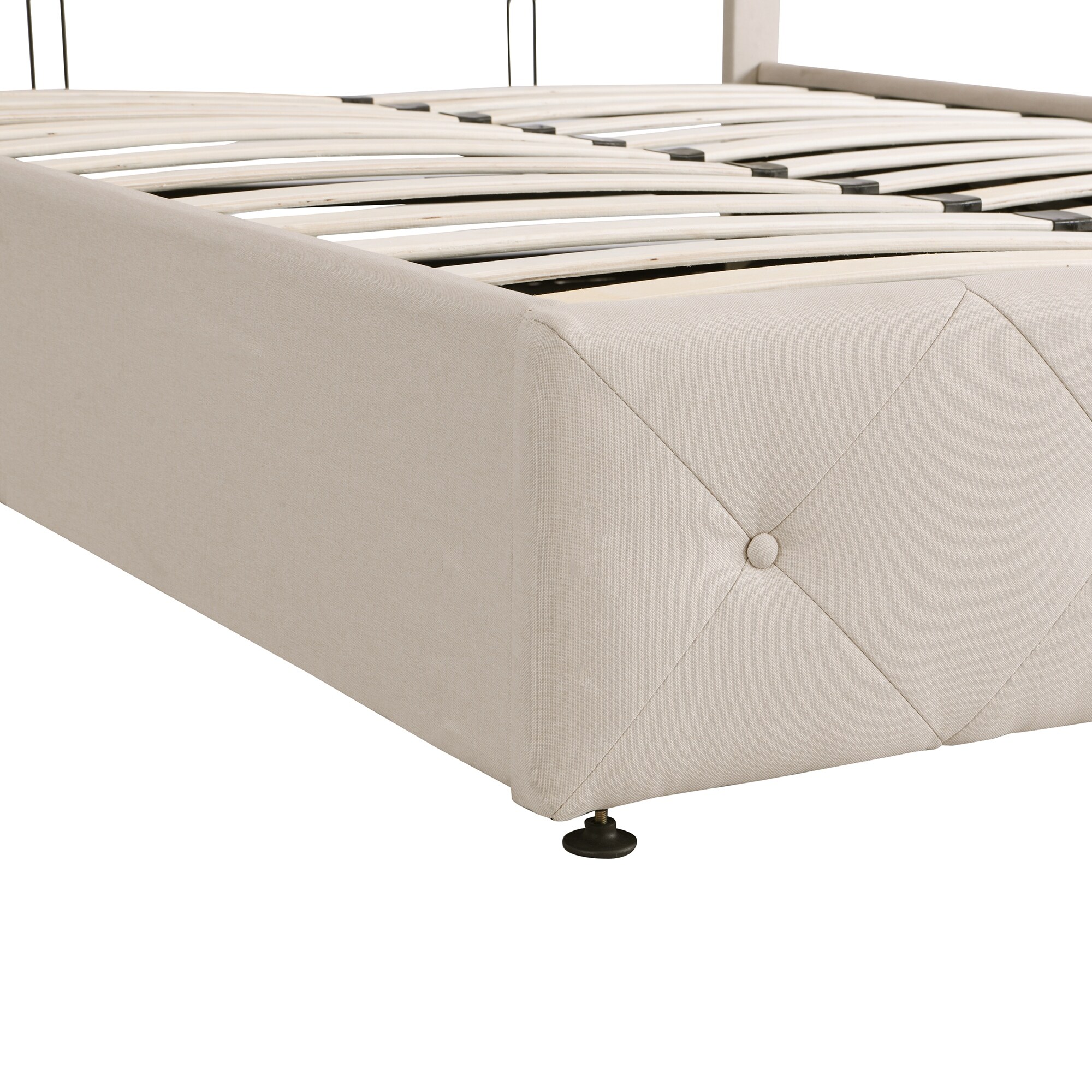 Full Size Hydraulic Storage System Platform Bed with Tufted Upholstery, 77.9''L*58.8''W*48.6''H, 82LBS