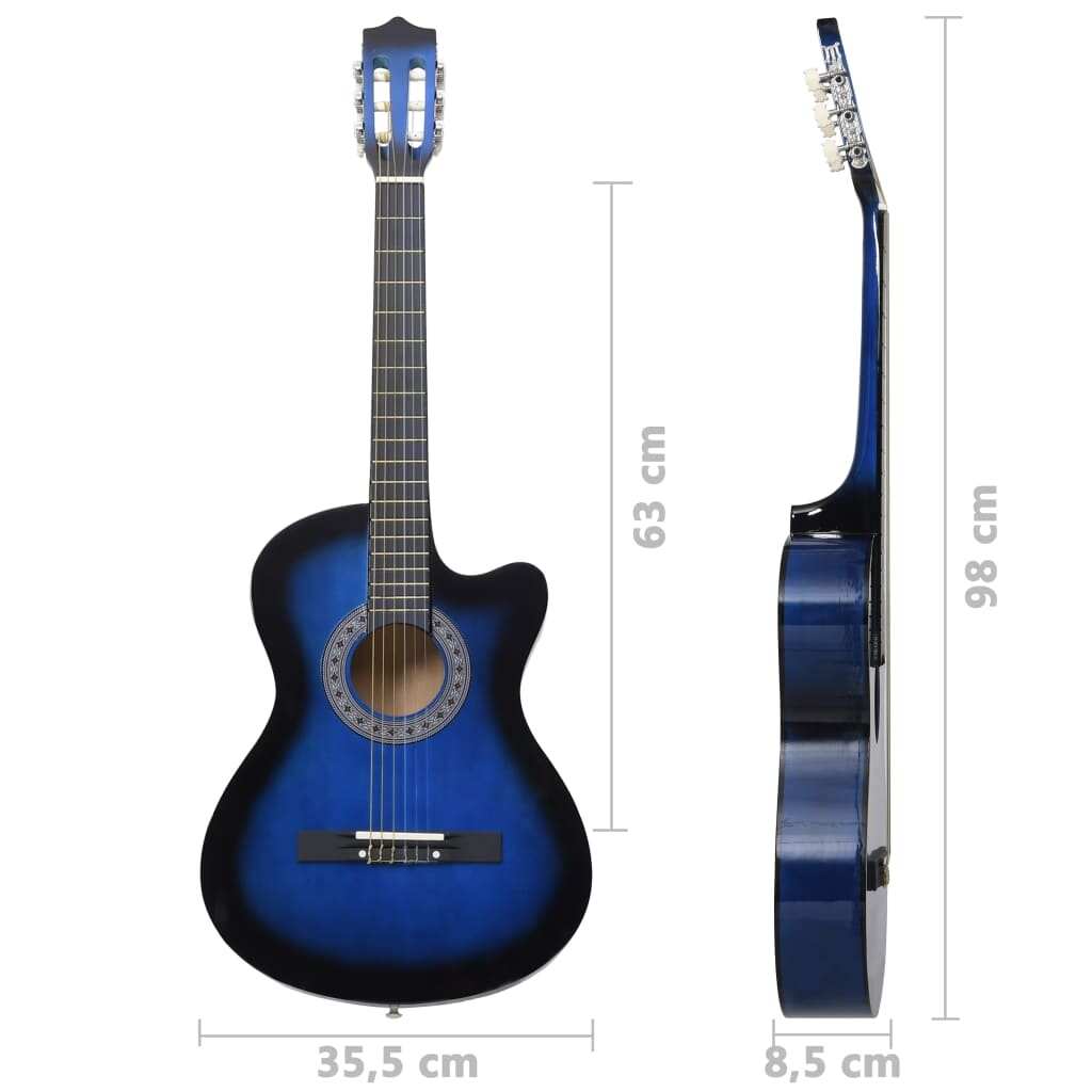 vidaXL Guitar Beginner Cutaway Guitar Acoustic Guitar with 6 Strings Basswood - 38"