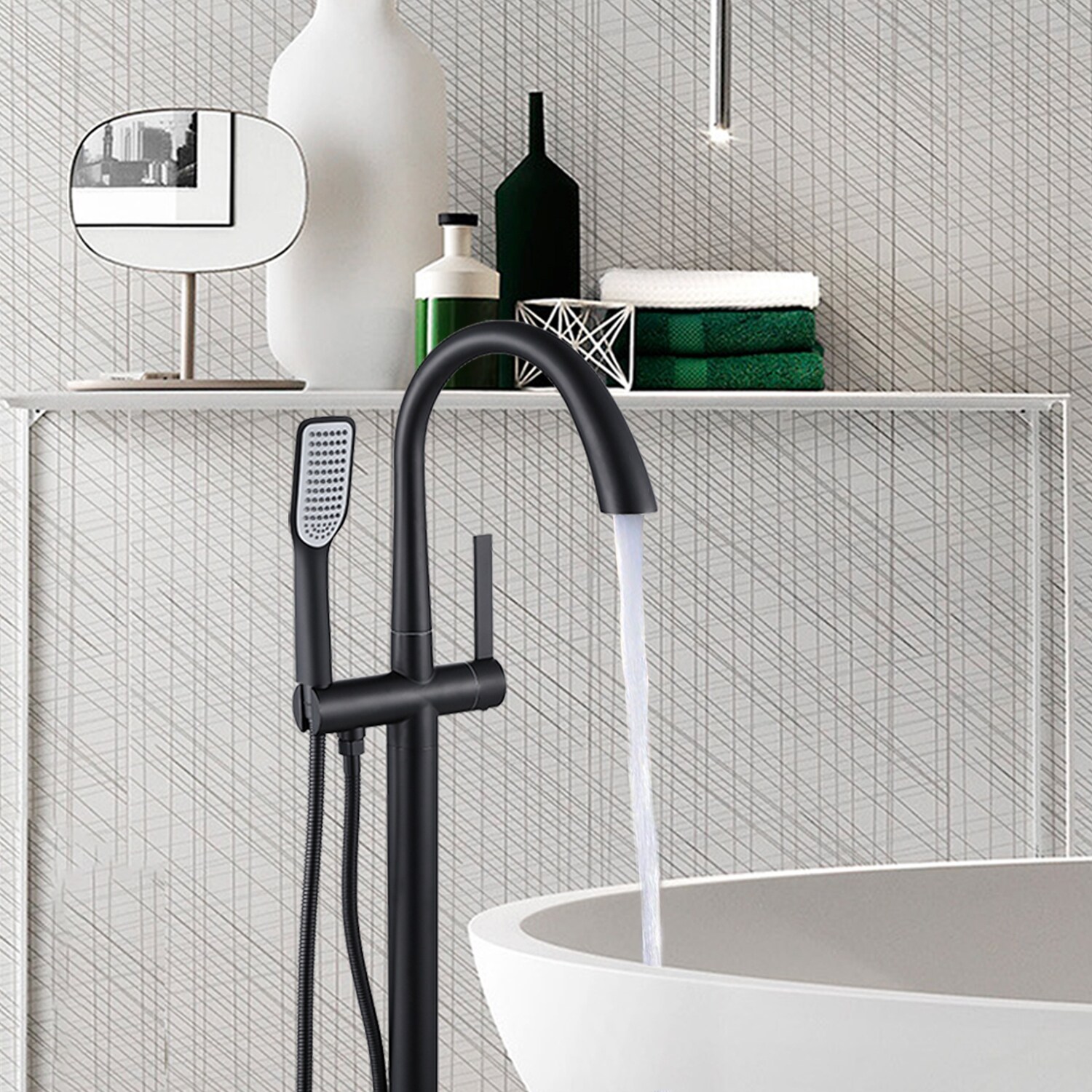 Topcraft Classical Freestanding Bathtub Faucet withe Handheld Shower