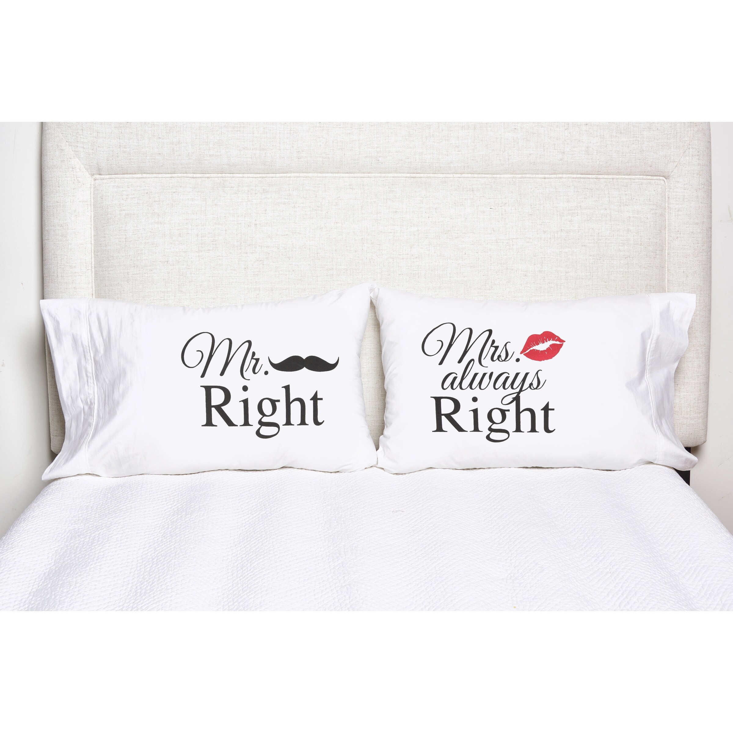 Mr & Mrs Right Pillowcase Set