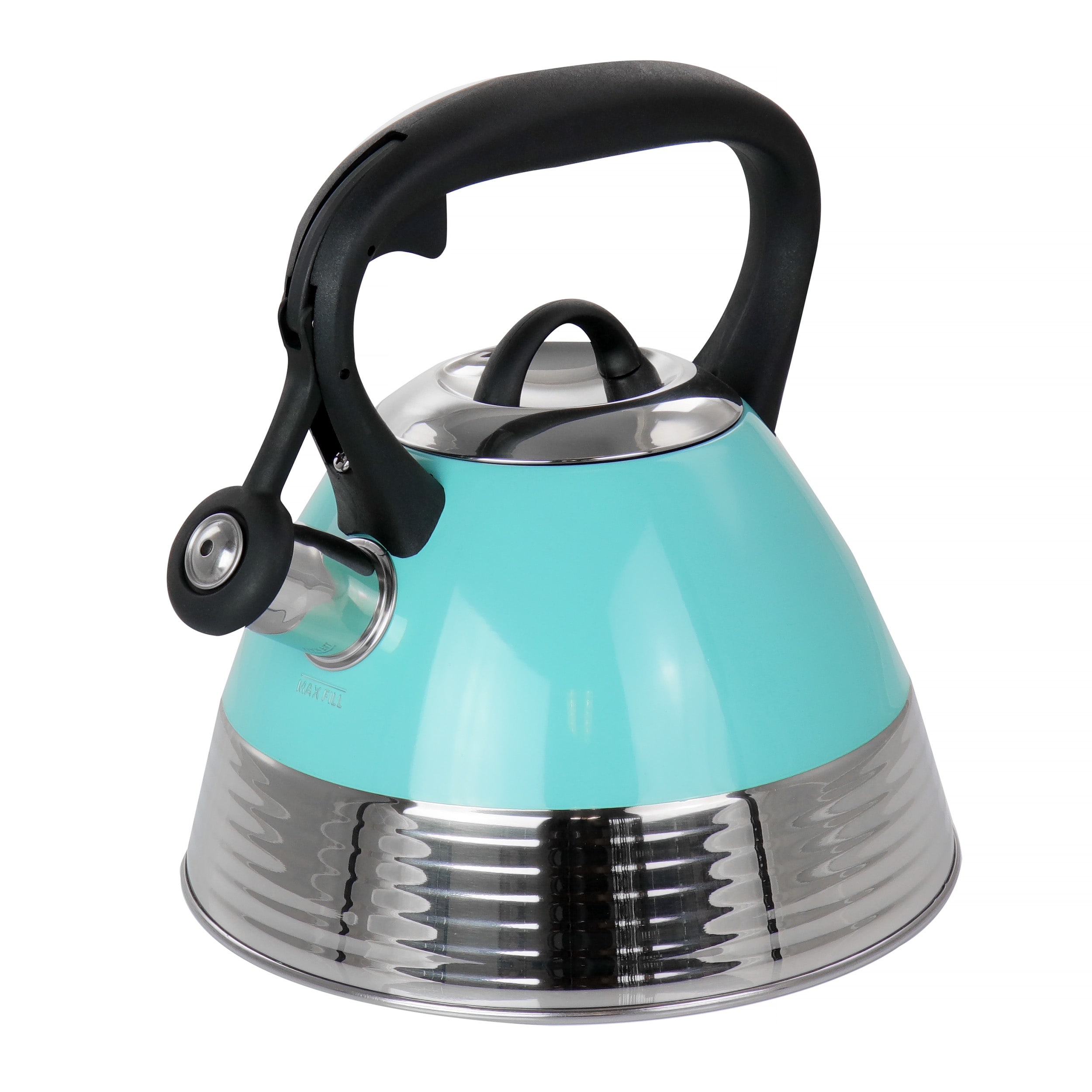 Mr. Coffee 2.5 Quart Stainless Steel Whistling Tea Kettle - Turquoise