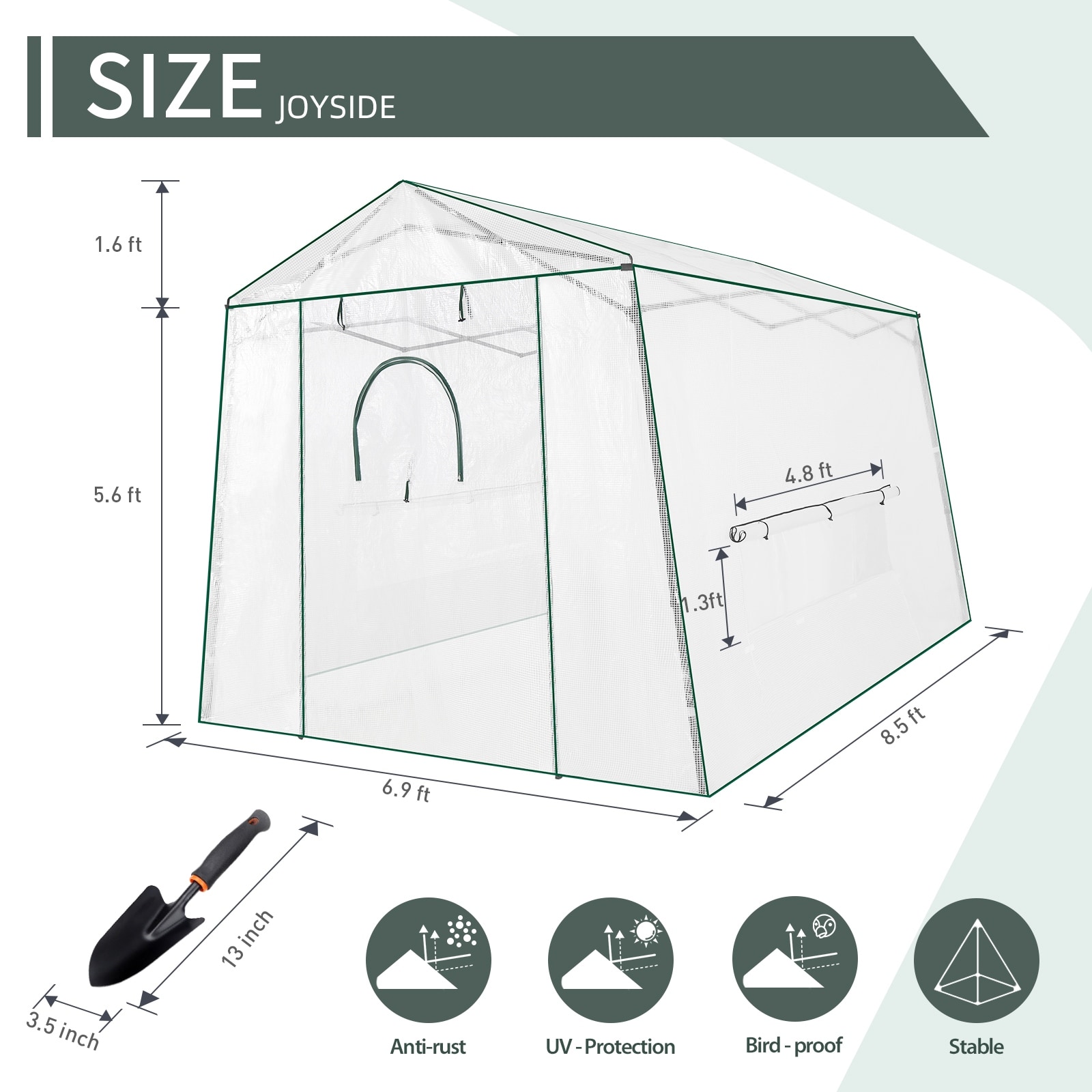 Cozywor Outdoor White Pop-up Walk-in Greenhouse